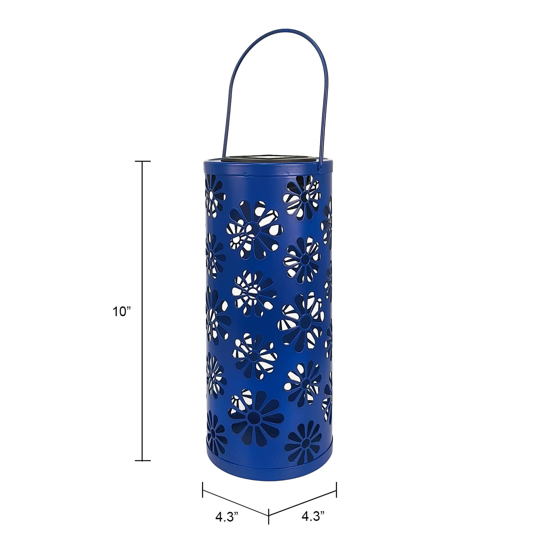 Sunny Club Blue Flower Outdoor Lantern, 10"