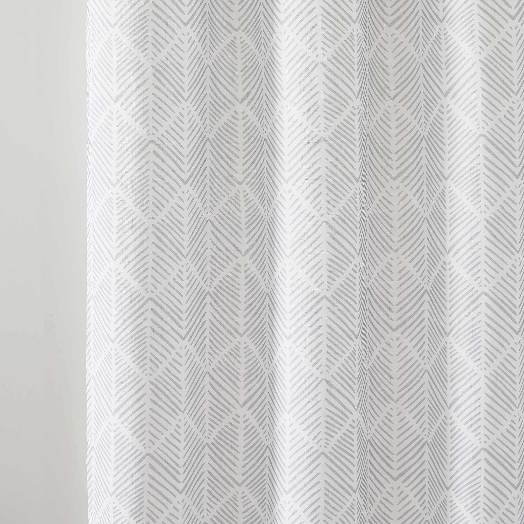 13-Piece Aster Geo Rain Washed Shower Curtain Set, 72"