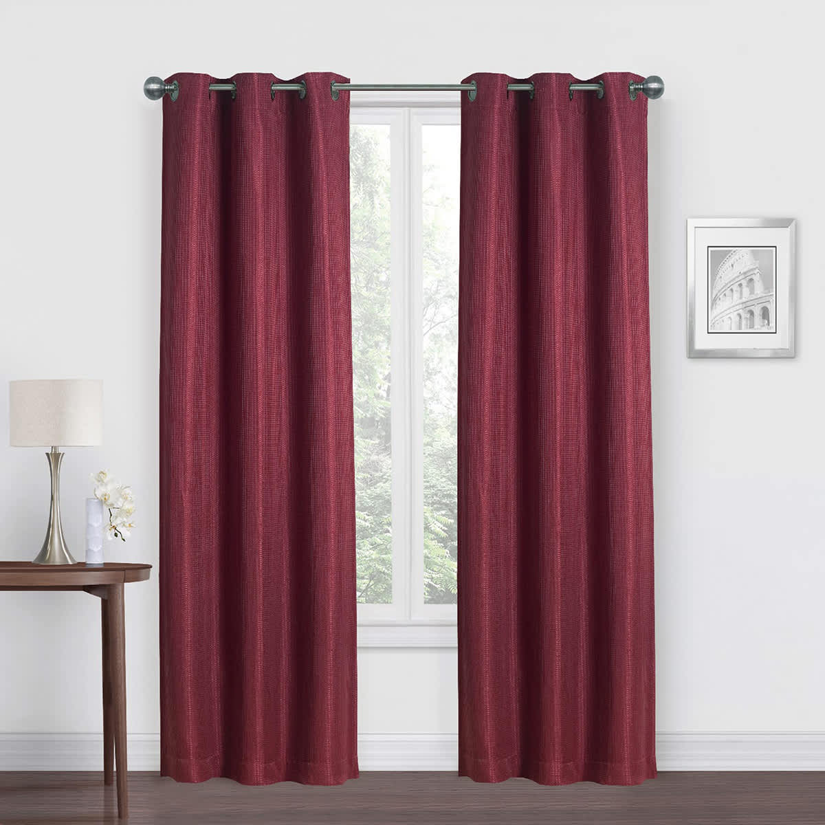 Morisson Burgundy Blackout Grommet Curtain Panel, 84"