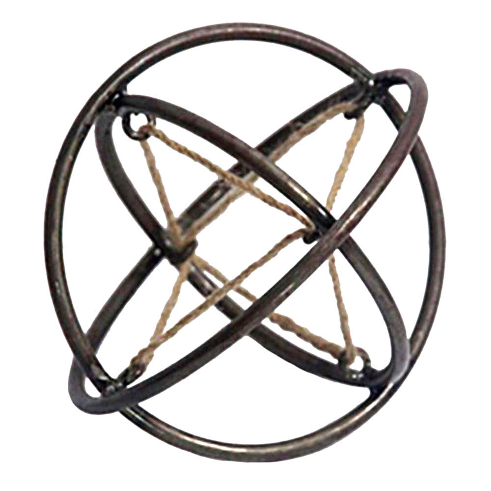 Metal Rustic Cutout Jute Ball, 6"