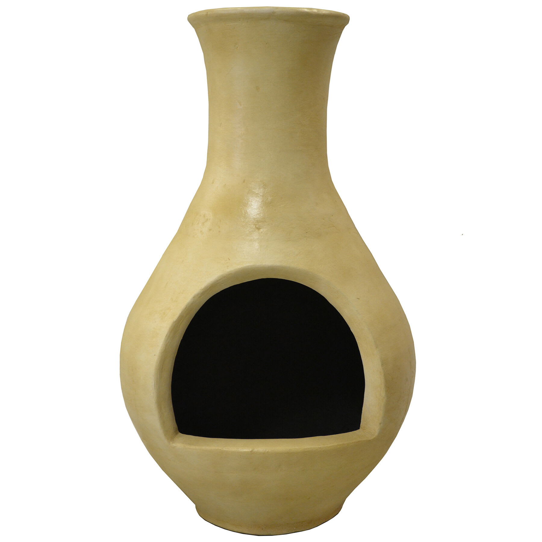 Handmade Clay Ringo Modern Outdoor Chimenea, 39"