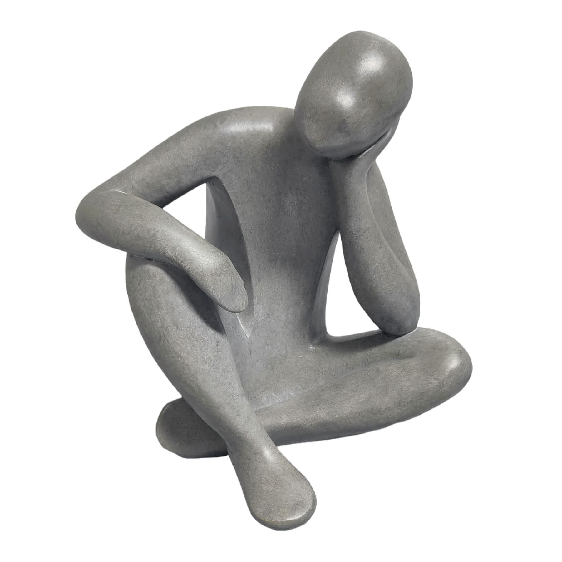 Thinking Man Outdoor Garden Sculpture, 14"