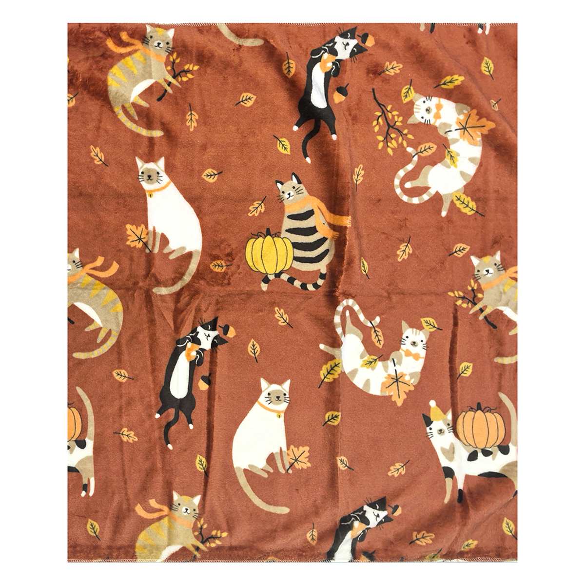 Fall Cats Plush Throw Blanket, 50x60