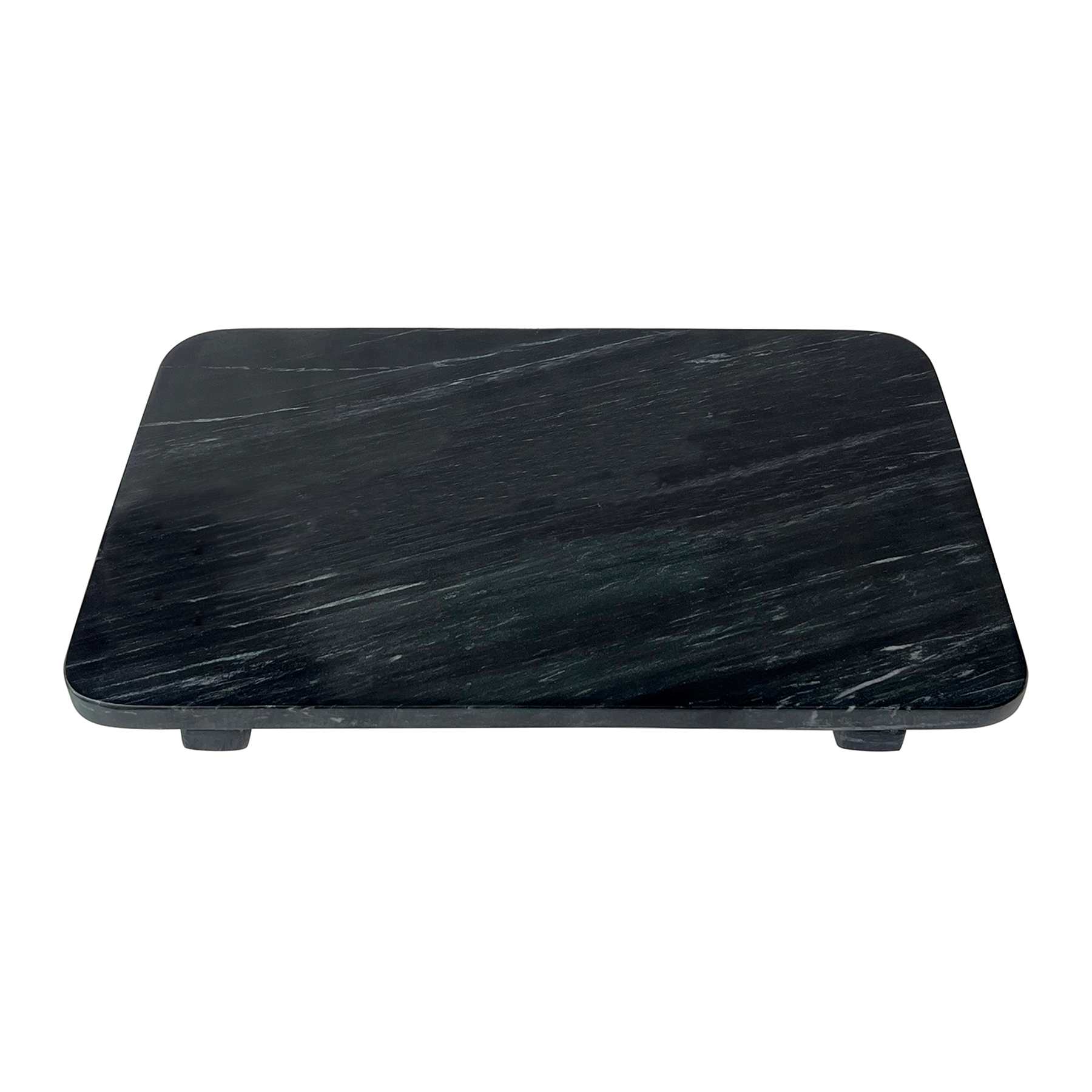 Crosby St. Black Marble Tray with Feet