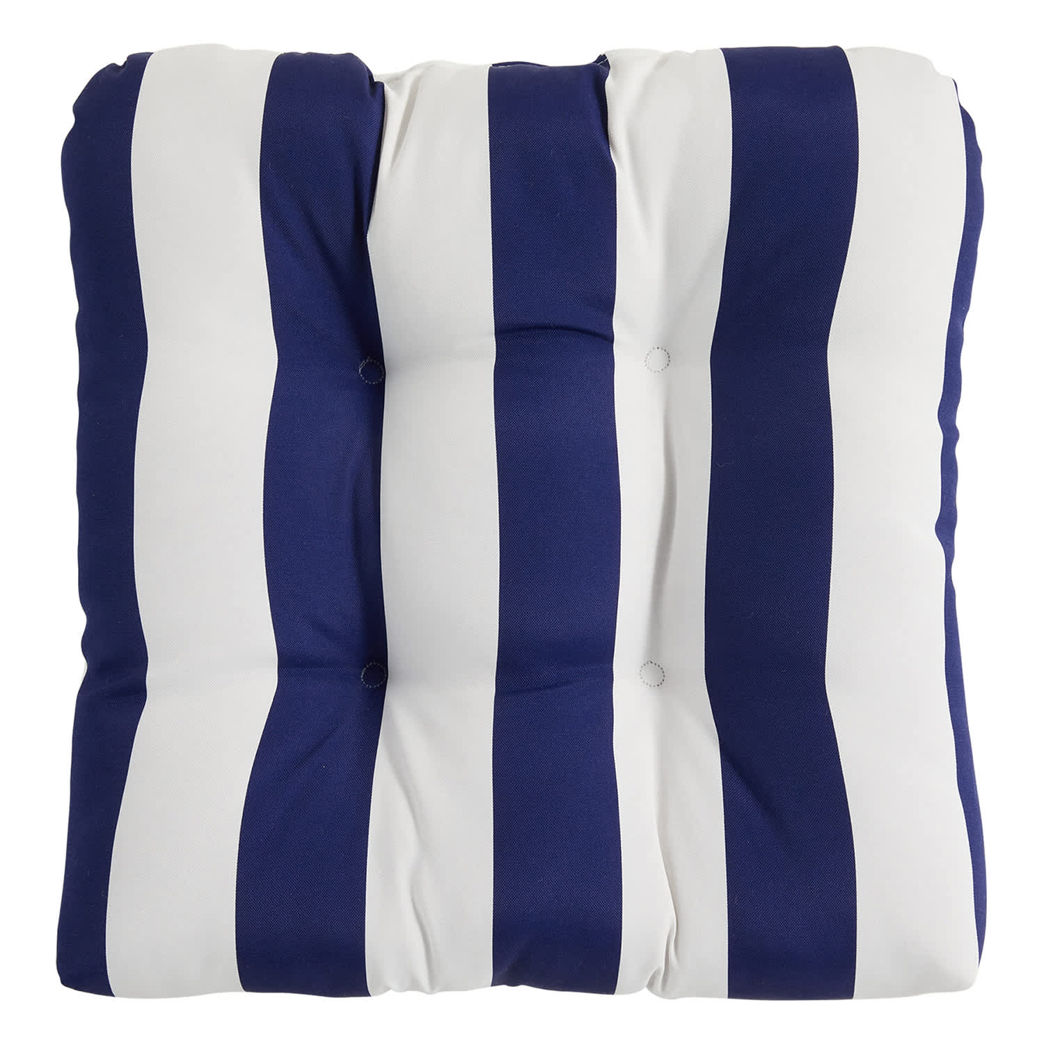 Providence Navy Blue Awning Stripe Outdoor Wicker Seat Cushion