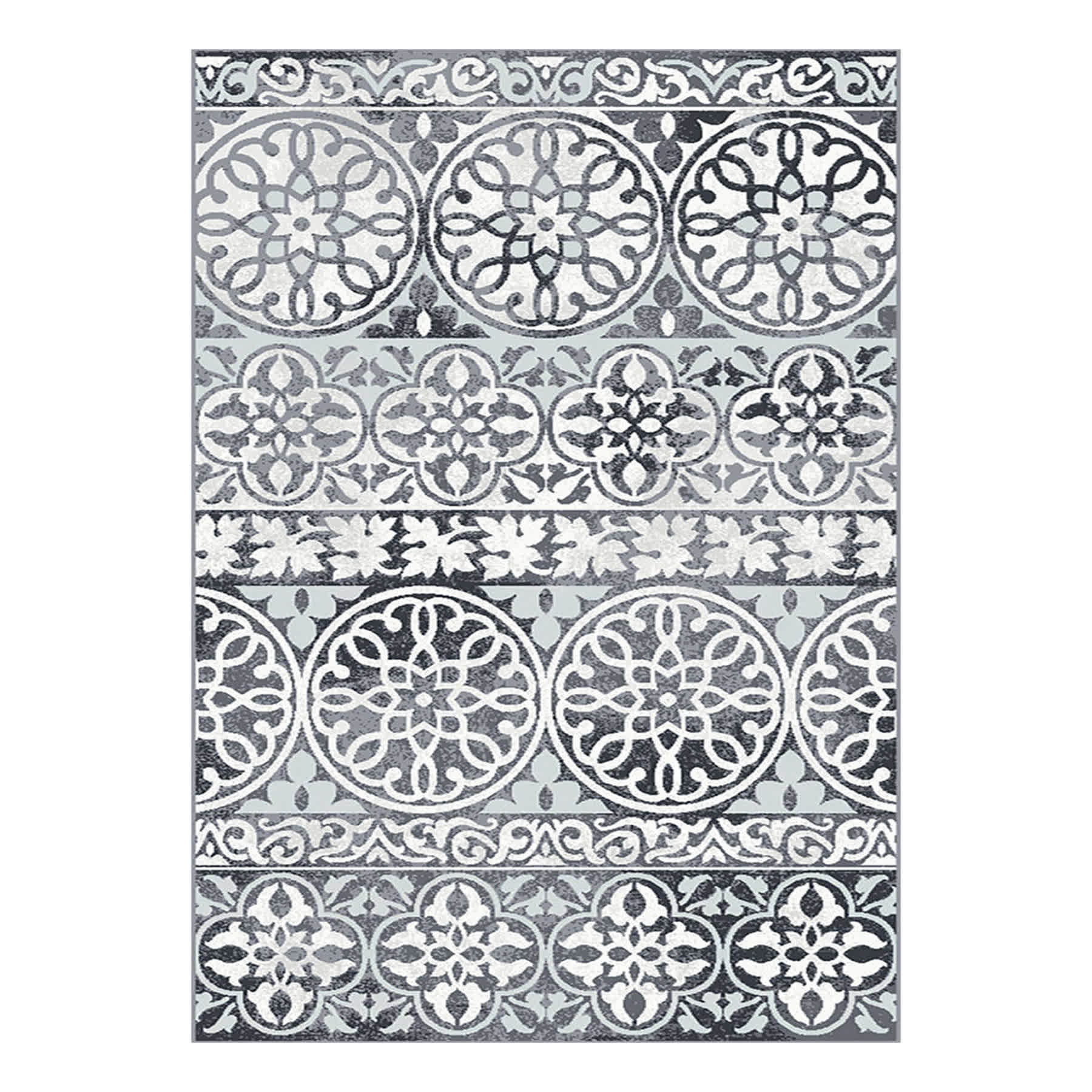 (A332) Fredrika Smoke Woven Runner, 2x6
