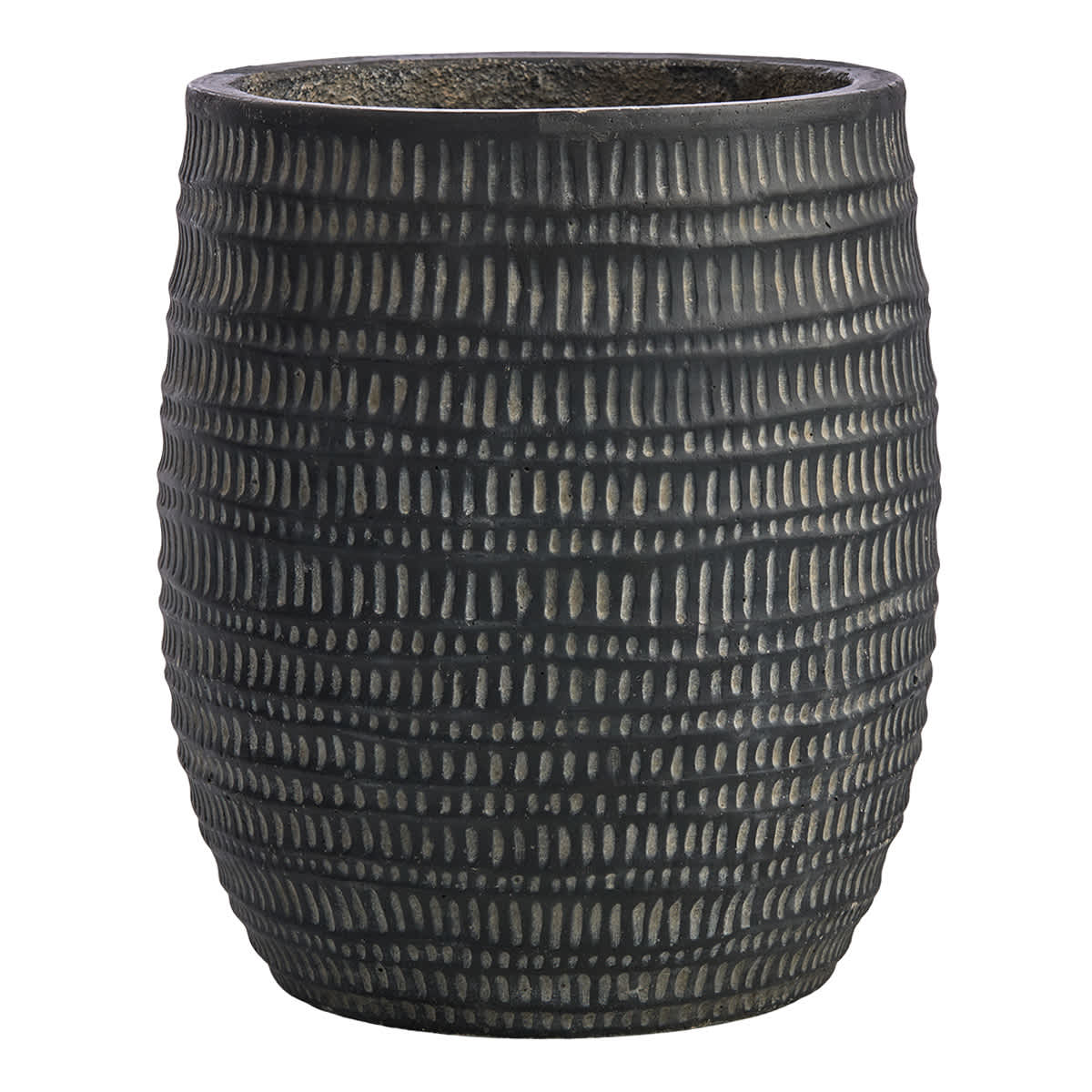 Ancient Black Round Planter, Medium
