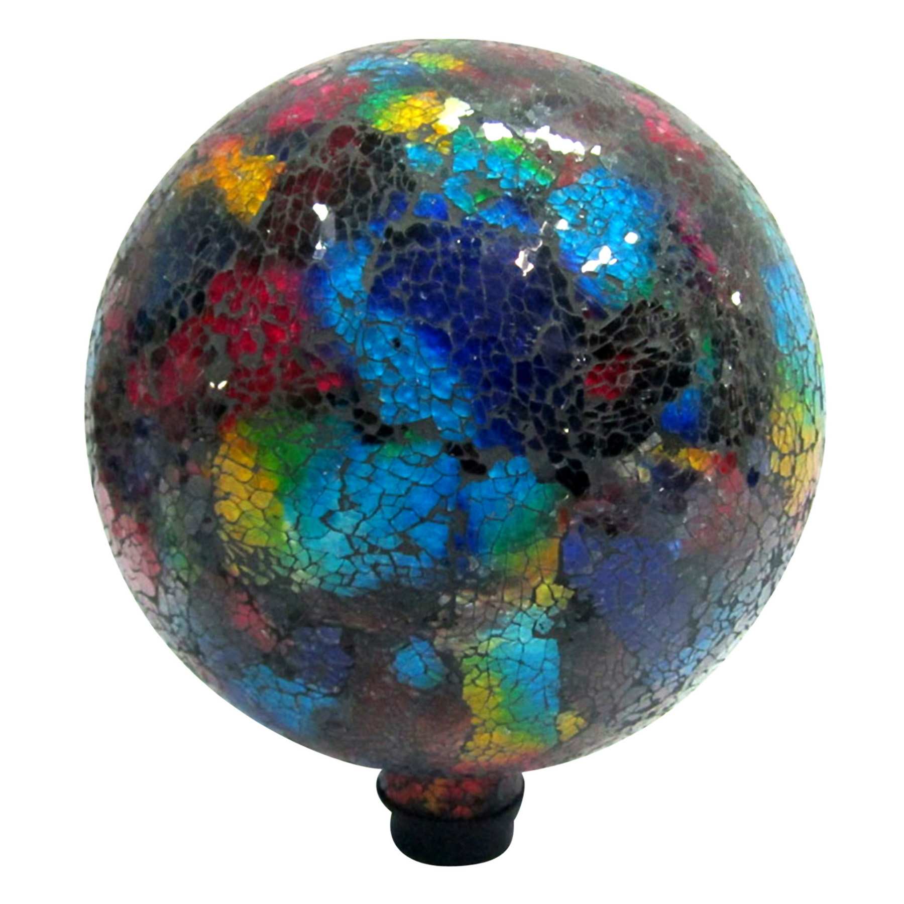 Shatter Mosaic Glass Garden Gazing Ball with Rubber Cap, 10"