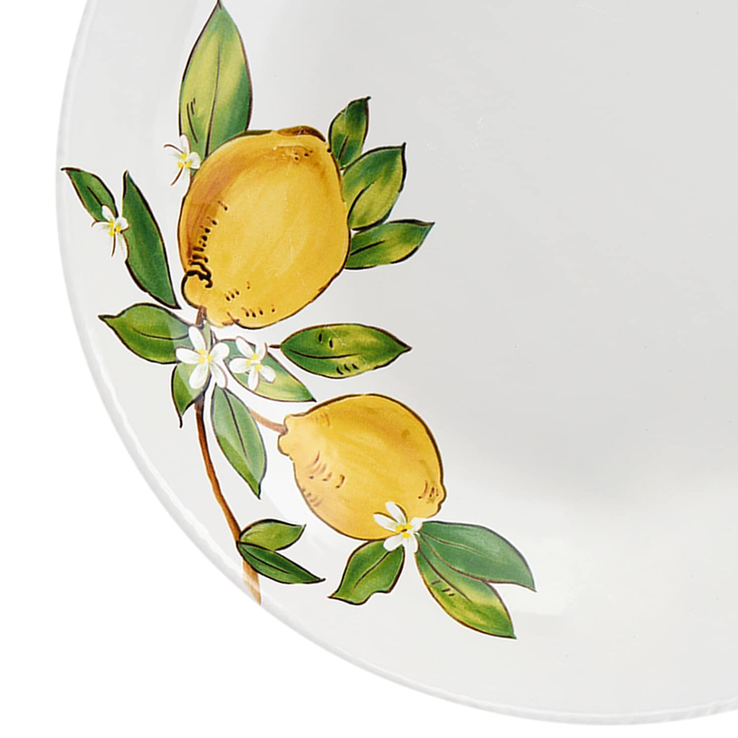 Lemon Print Ceramic Serving Bowl, 12"