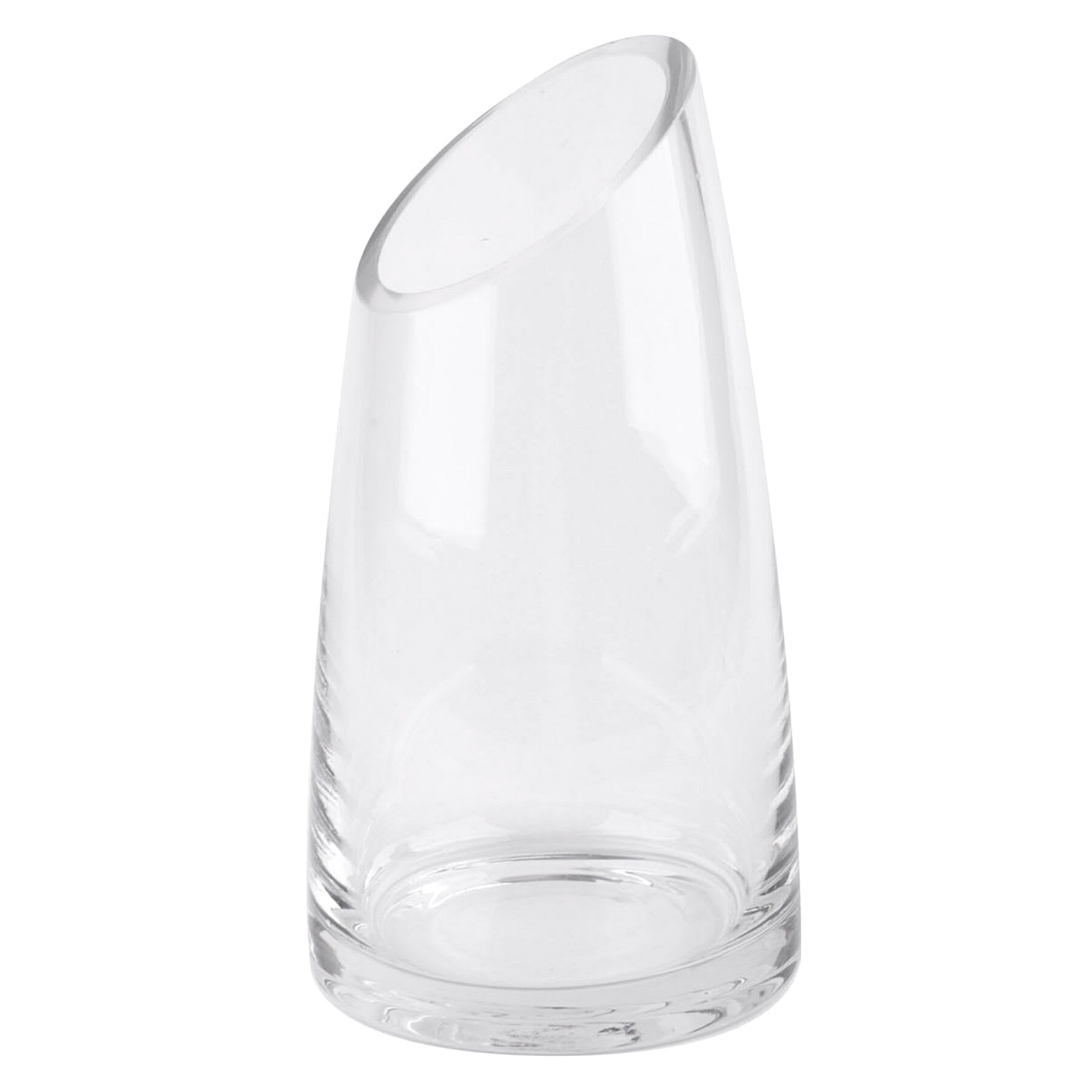 Clear Glass Candle Holder, 7.5"