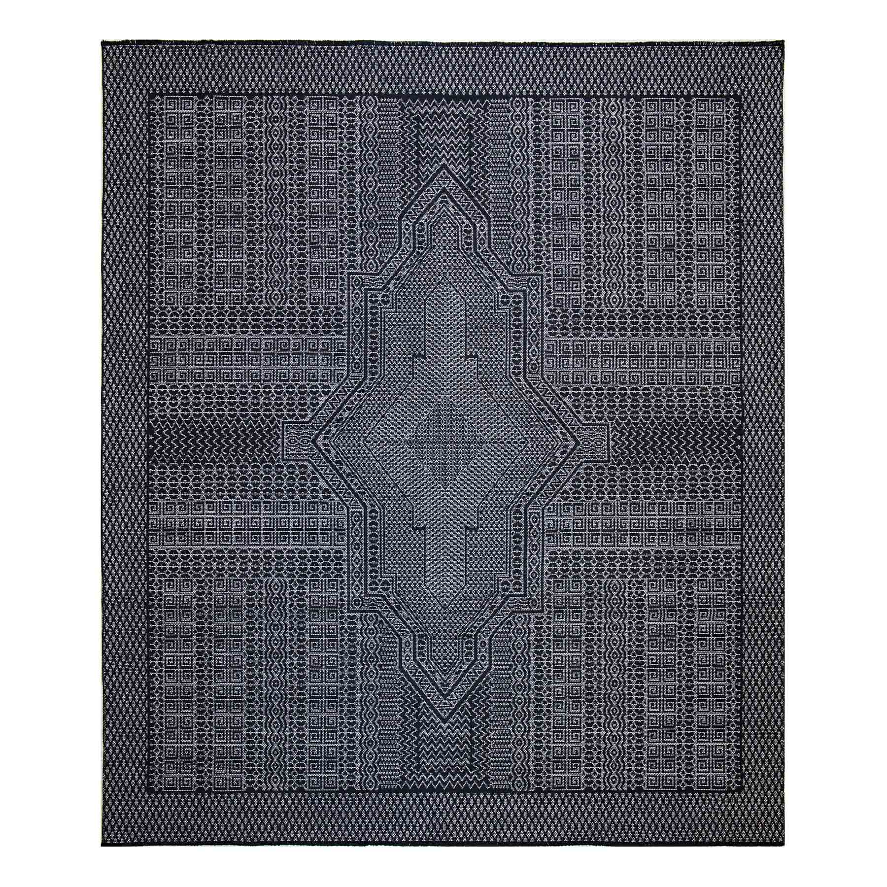 (B840) Found & Fable Bodrum Grey Tribal Medallion Area Rug, 8x9