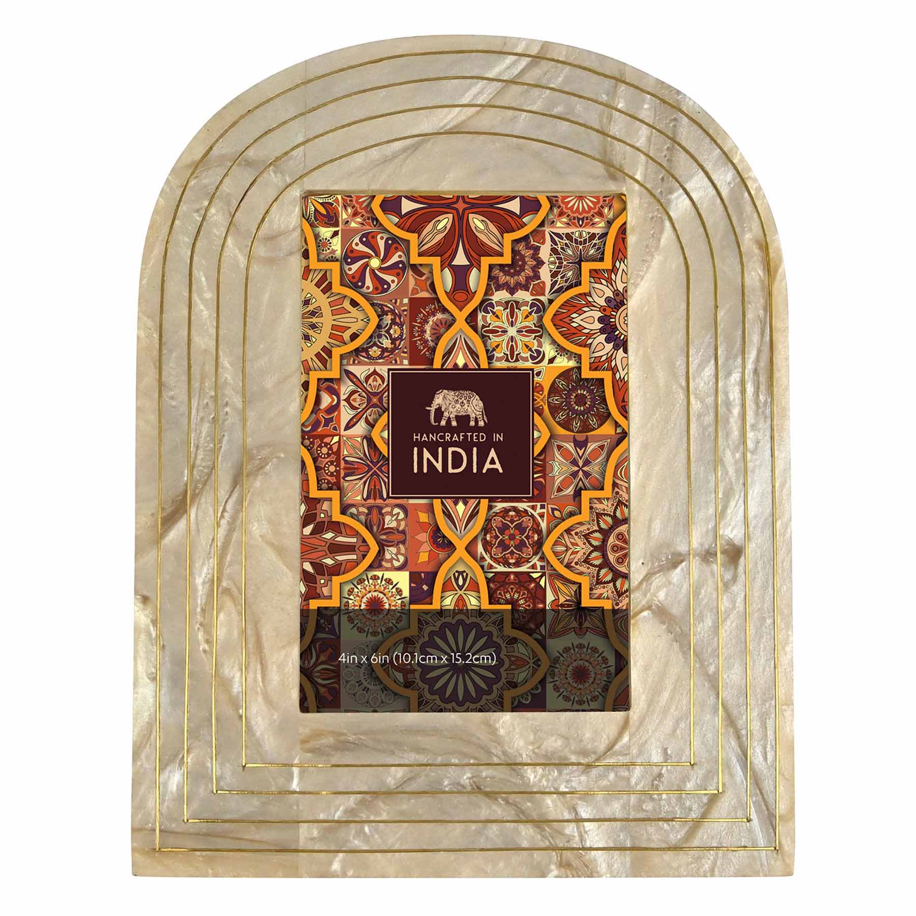 Arched Brass Tabletop Picture Frame, 4x6
