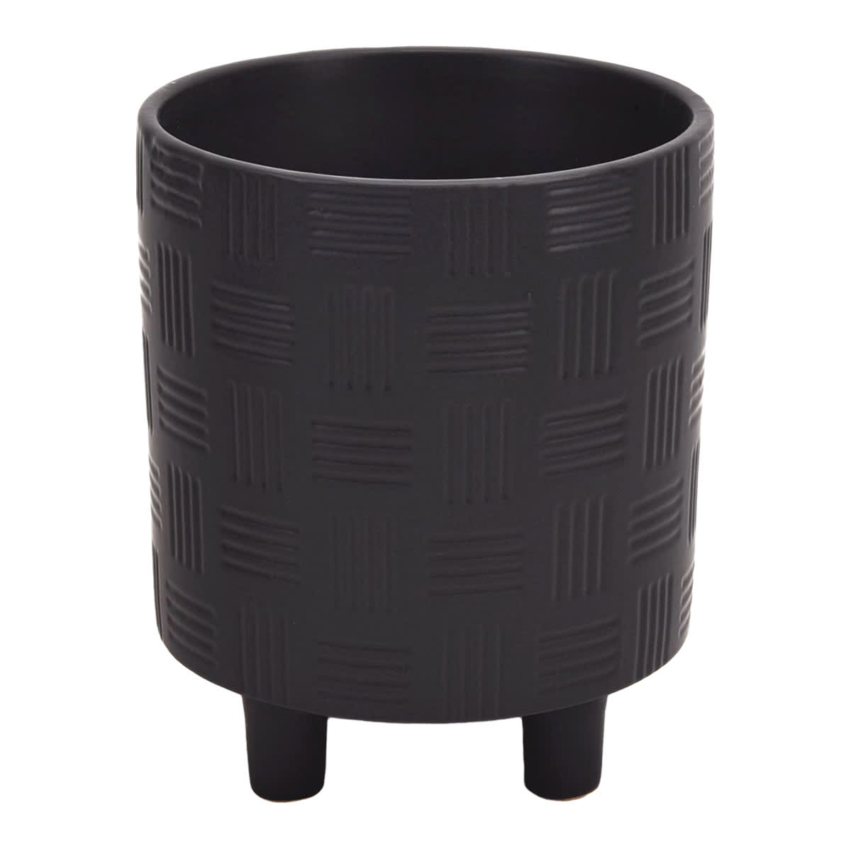 Indoor Mod Black Footed Ceramic Pot, Small
