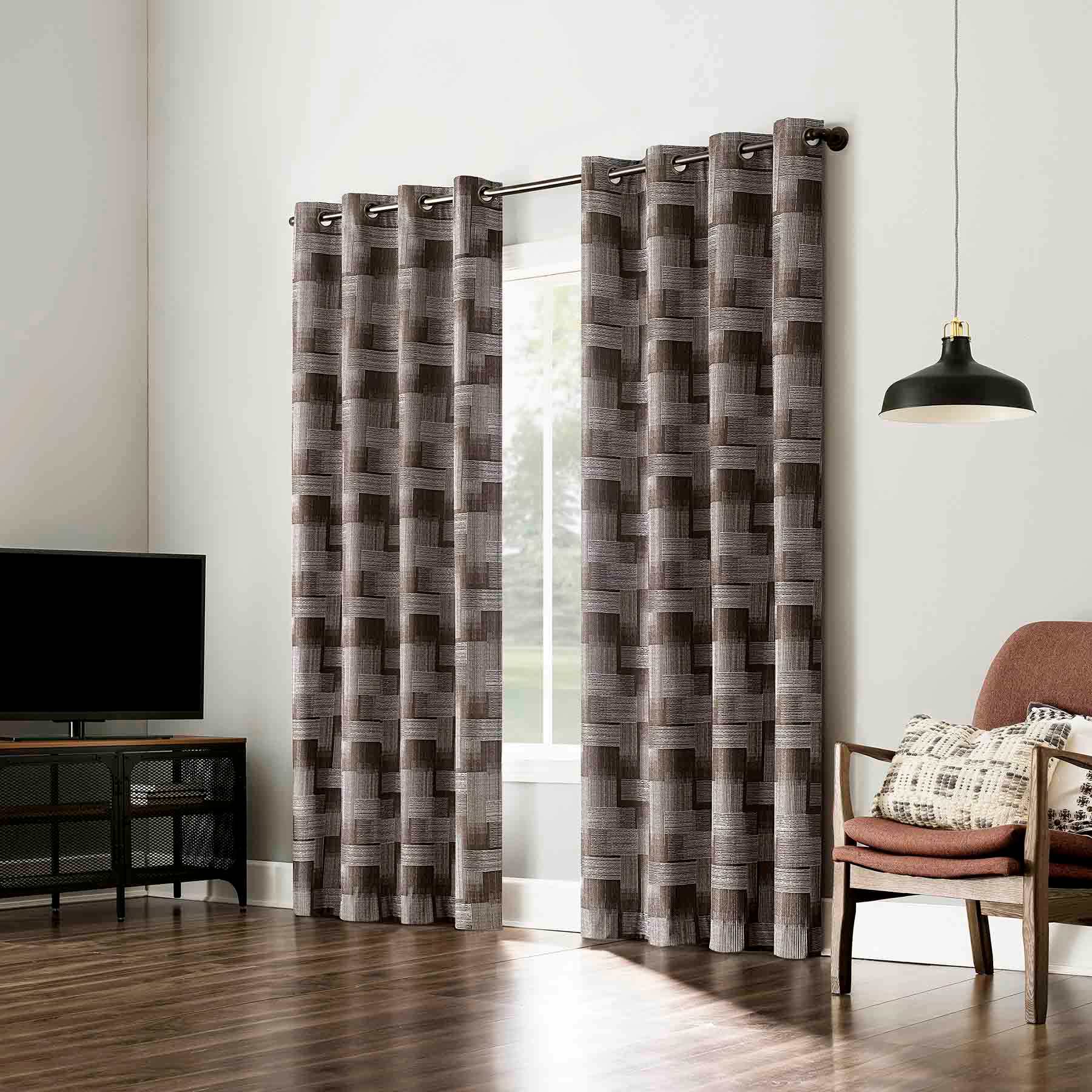 Sun Zero Dark Oak Extreme Blackout Grommet Curtain Panel, 84"
