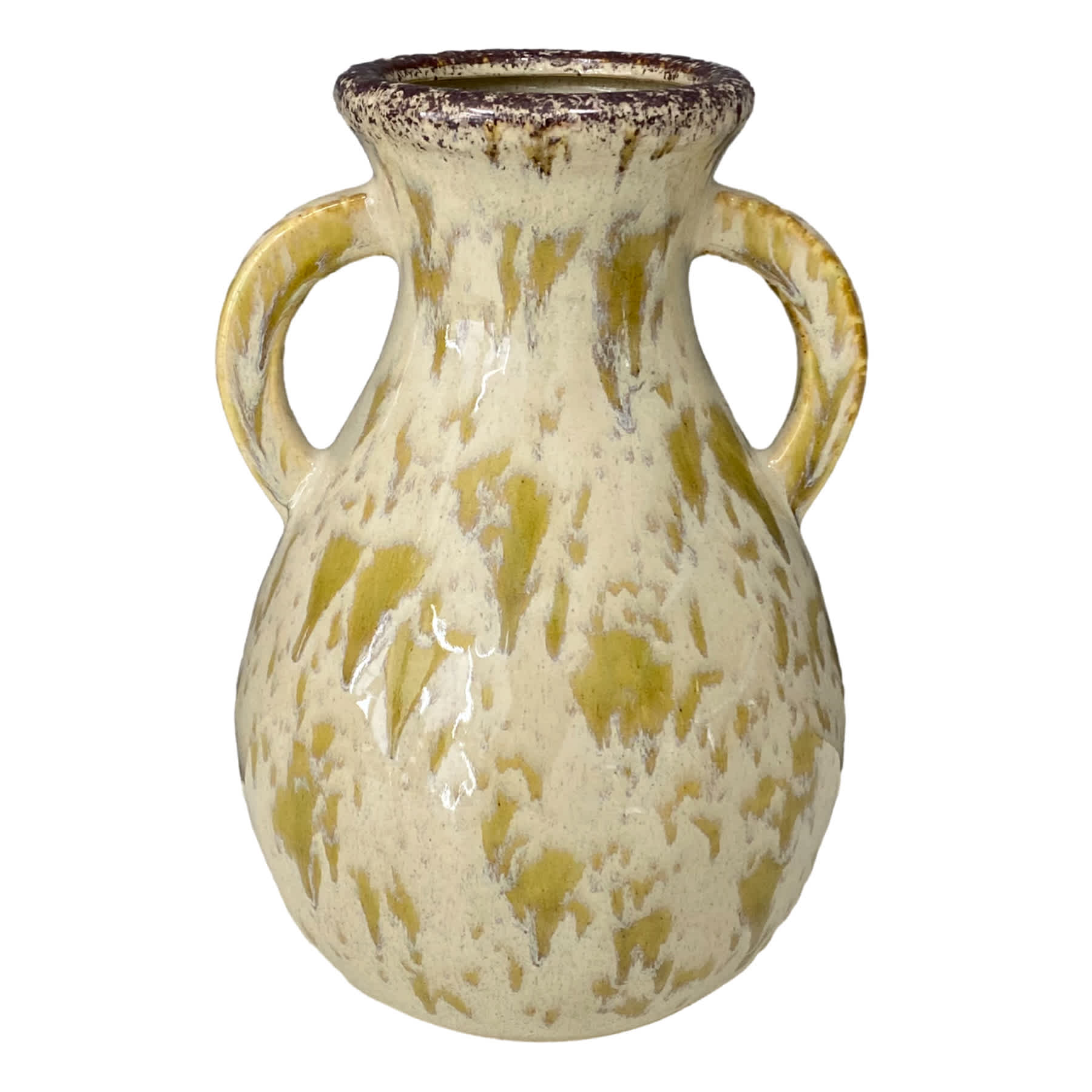 Honeybloom Splotch Ceramic Vase with Handles, 12"