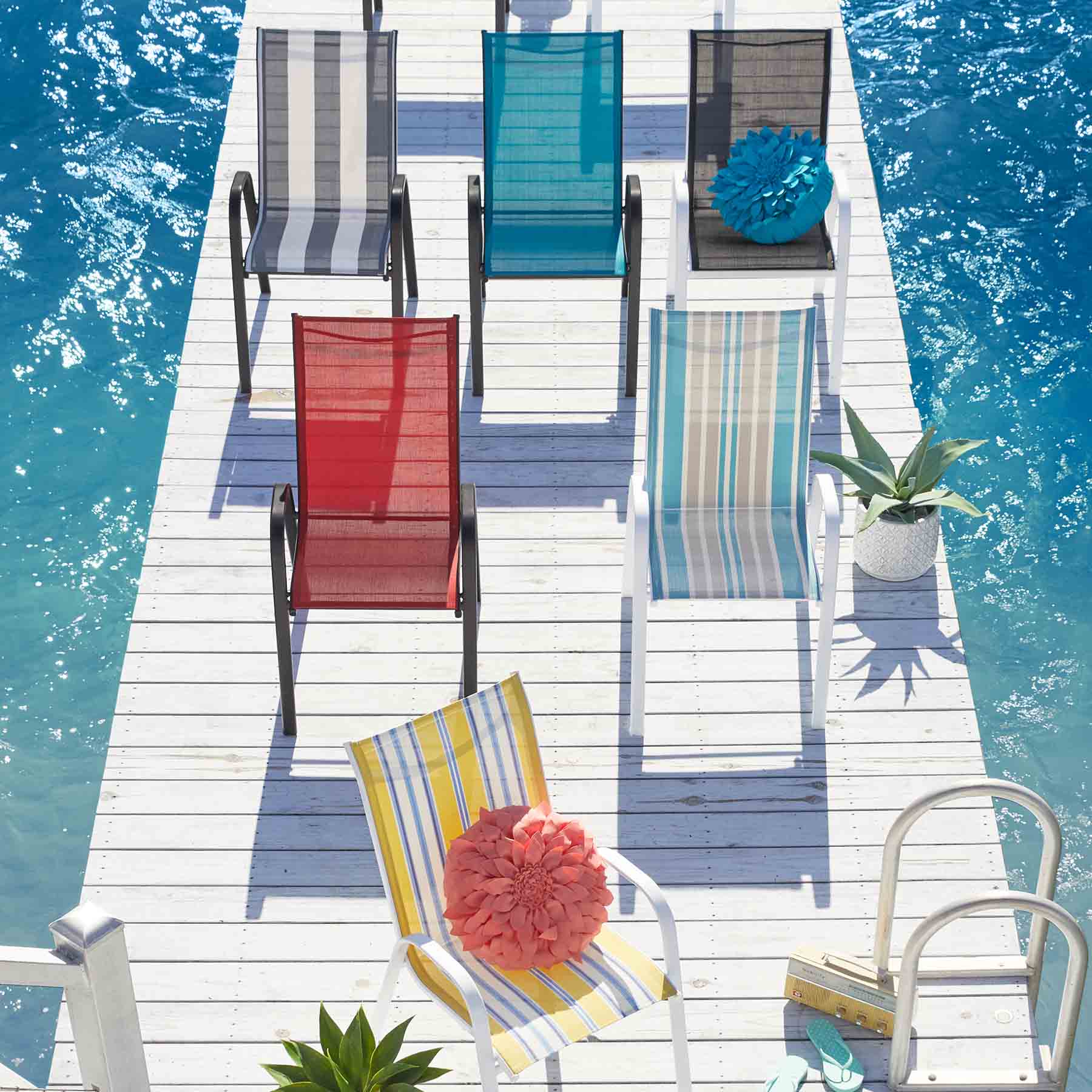 Stackable Sling Patio Chair, Red