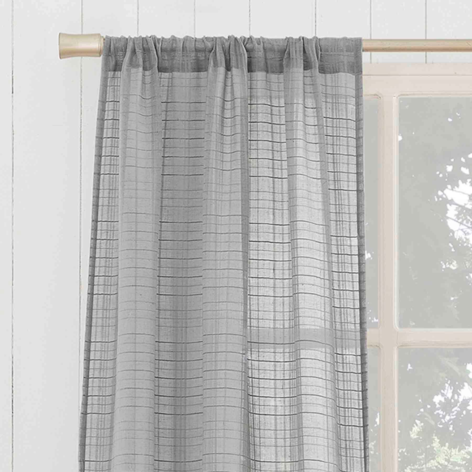 Bayside Grey Rod Pocket Curtain Panel, 84"