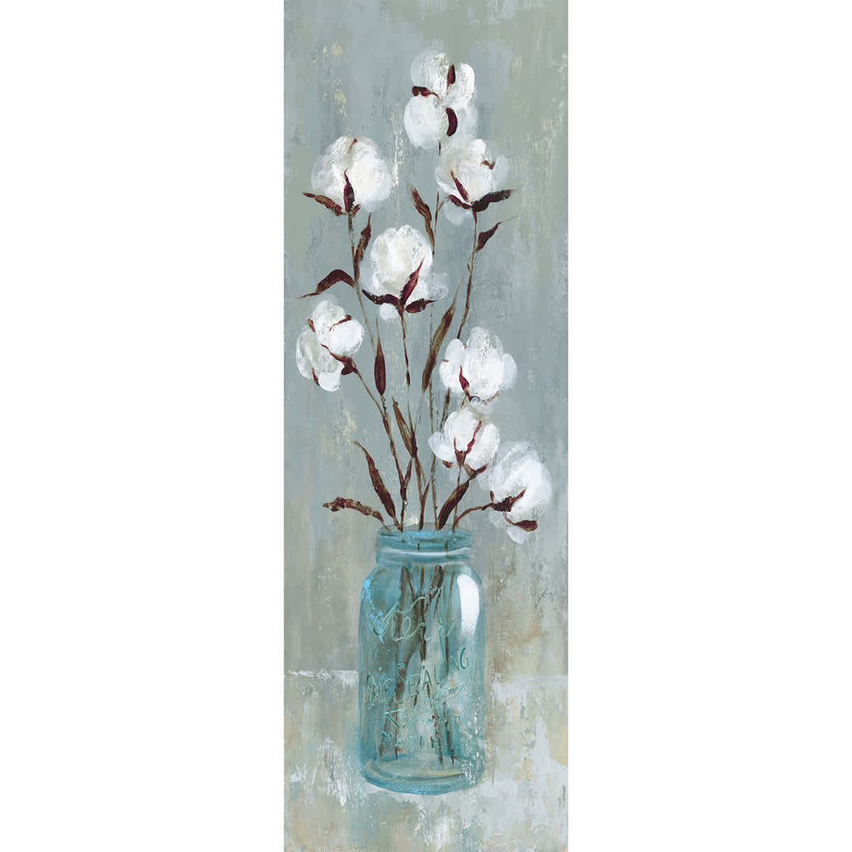Cotton Stalks Canvas Wall Art, 12x36