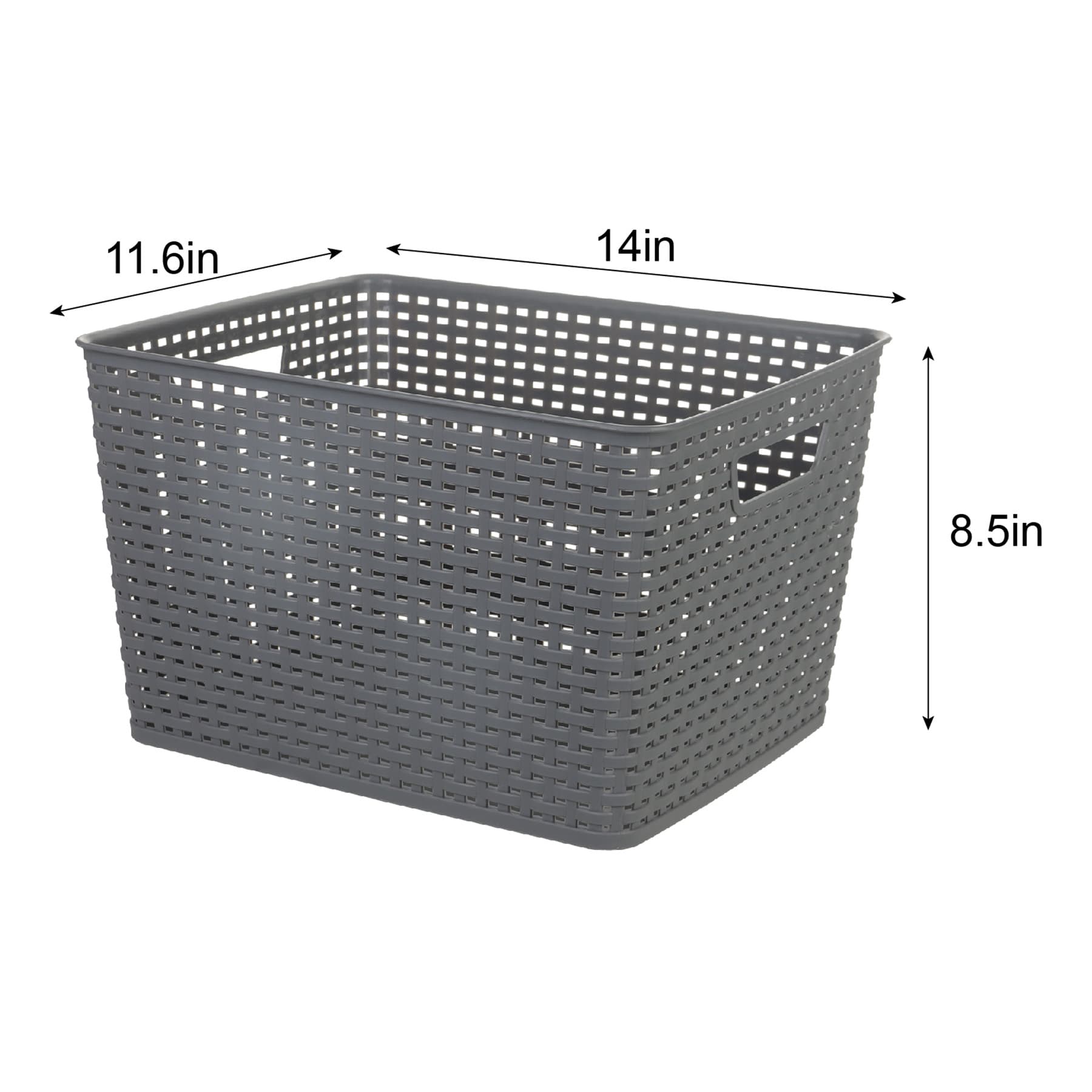 Dark Grey Crossover Weave Storage Basket, Large