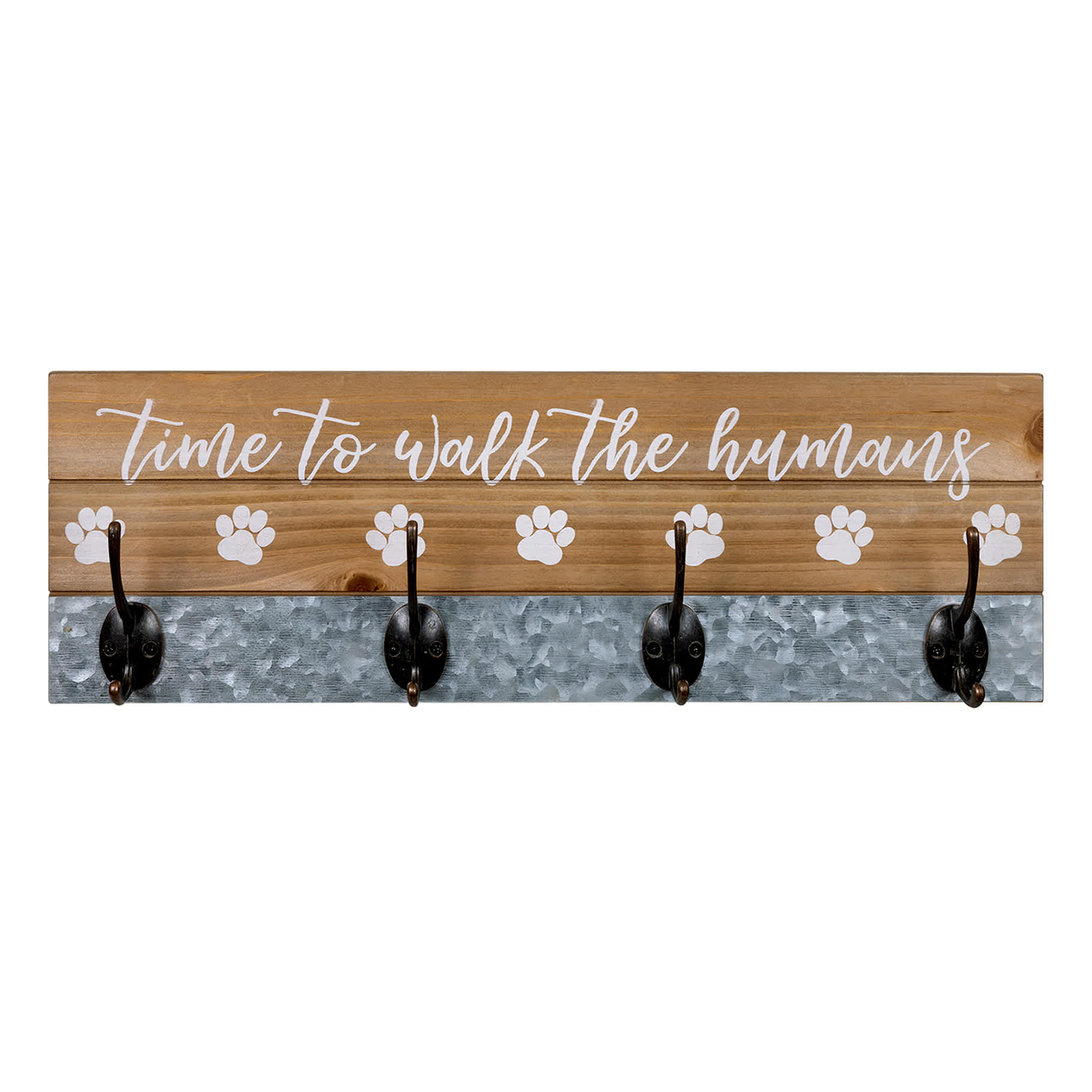 Time to Walk The Humans Wall Hooks, 18x6