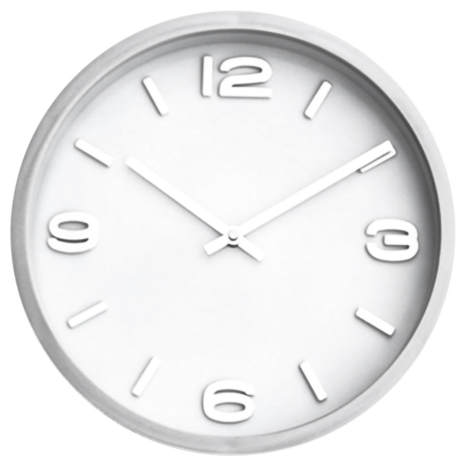Silver & White Accent Round Wall Clock, 12"
