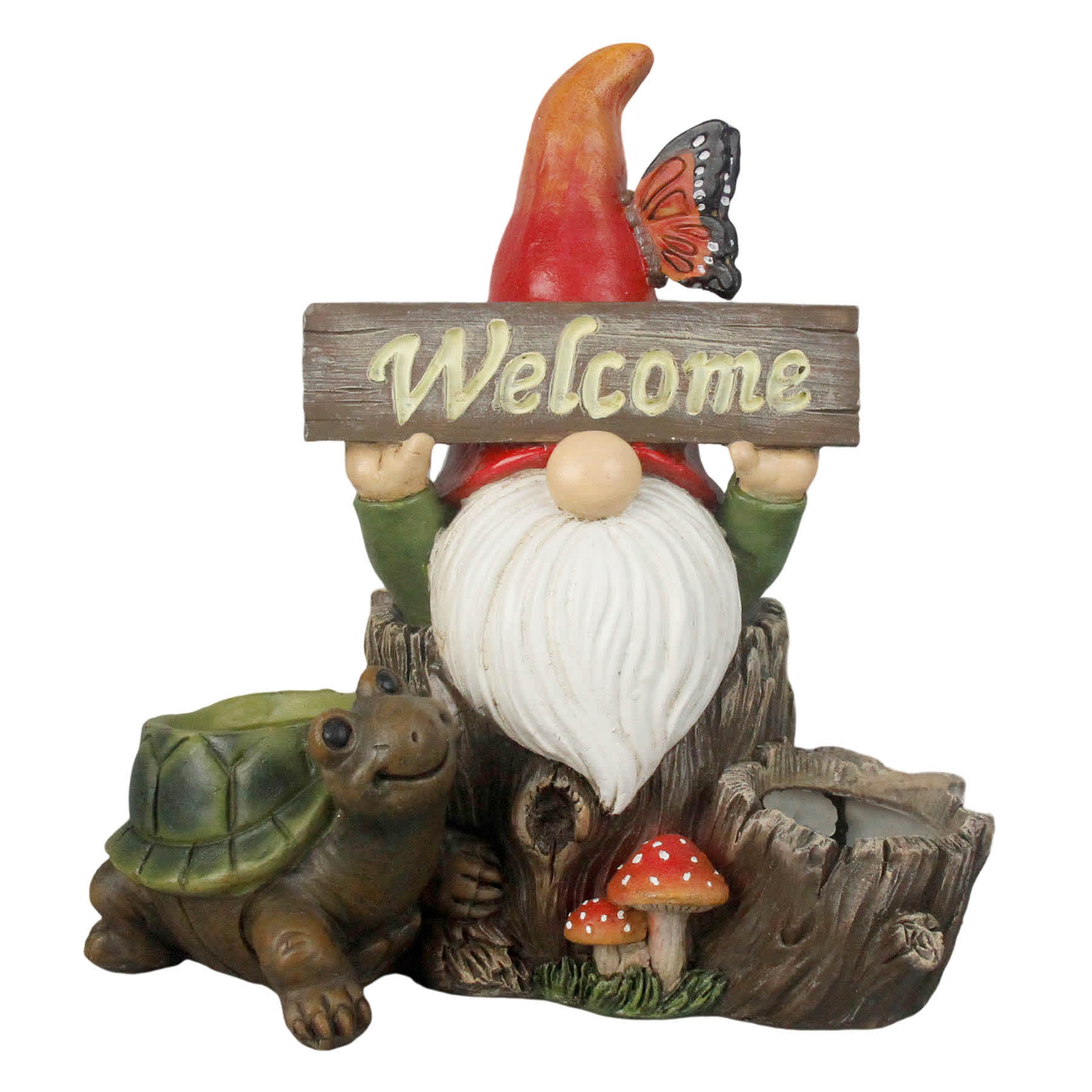 Welcome Gnome With Planter Outdoor Garden Statue