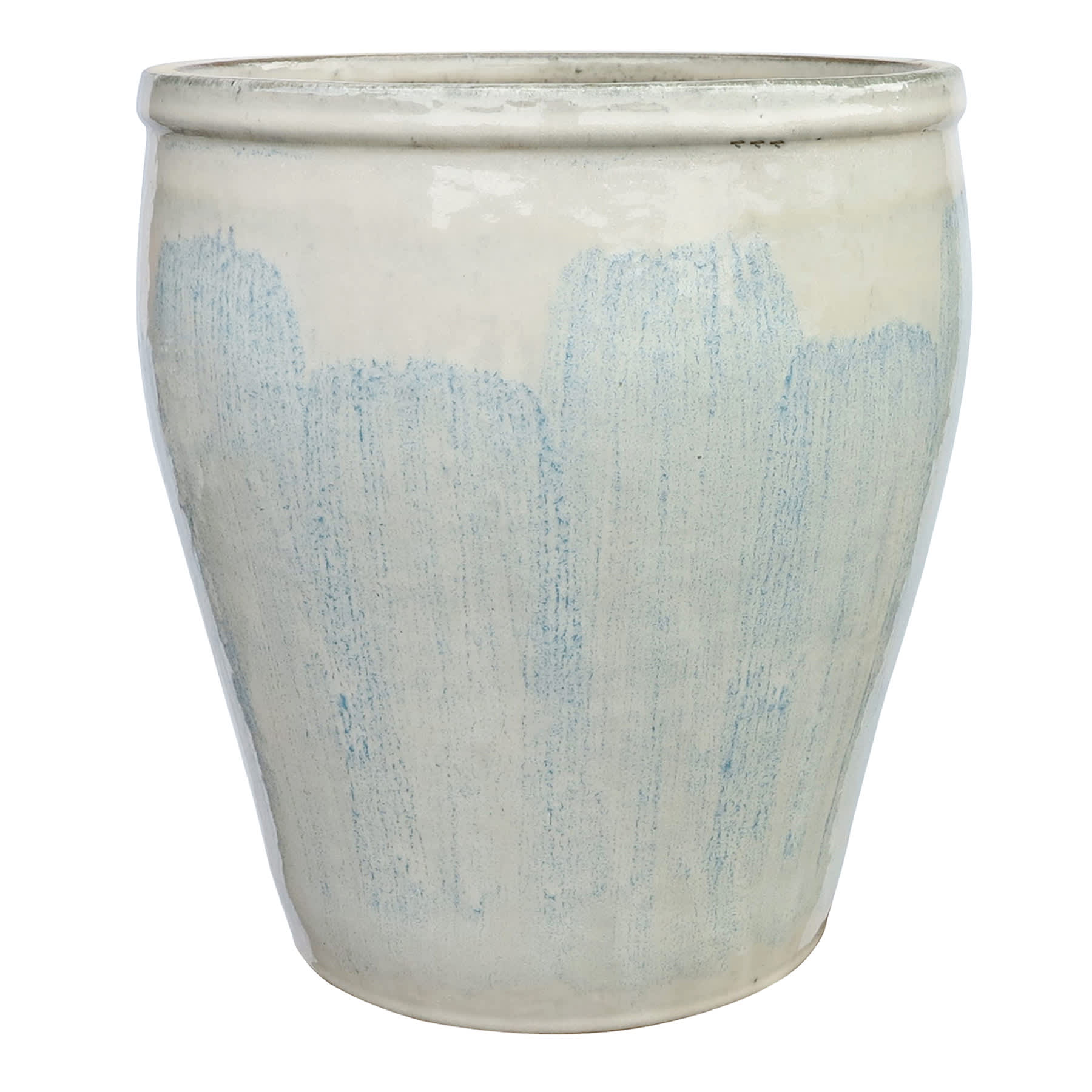 Honeybloom Berlin Blue Ceramic Outdoor Planter, Medium