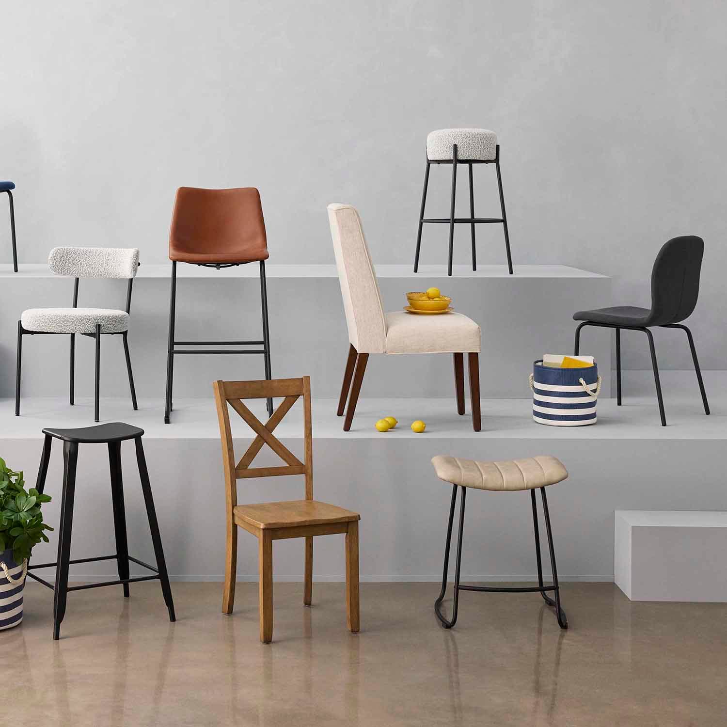 Preston Stackable Dining Chair, Charcoal Grey