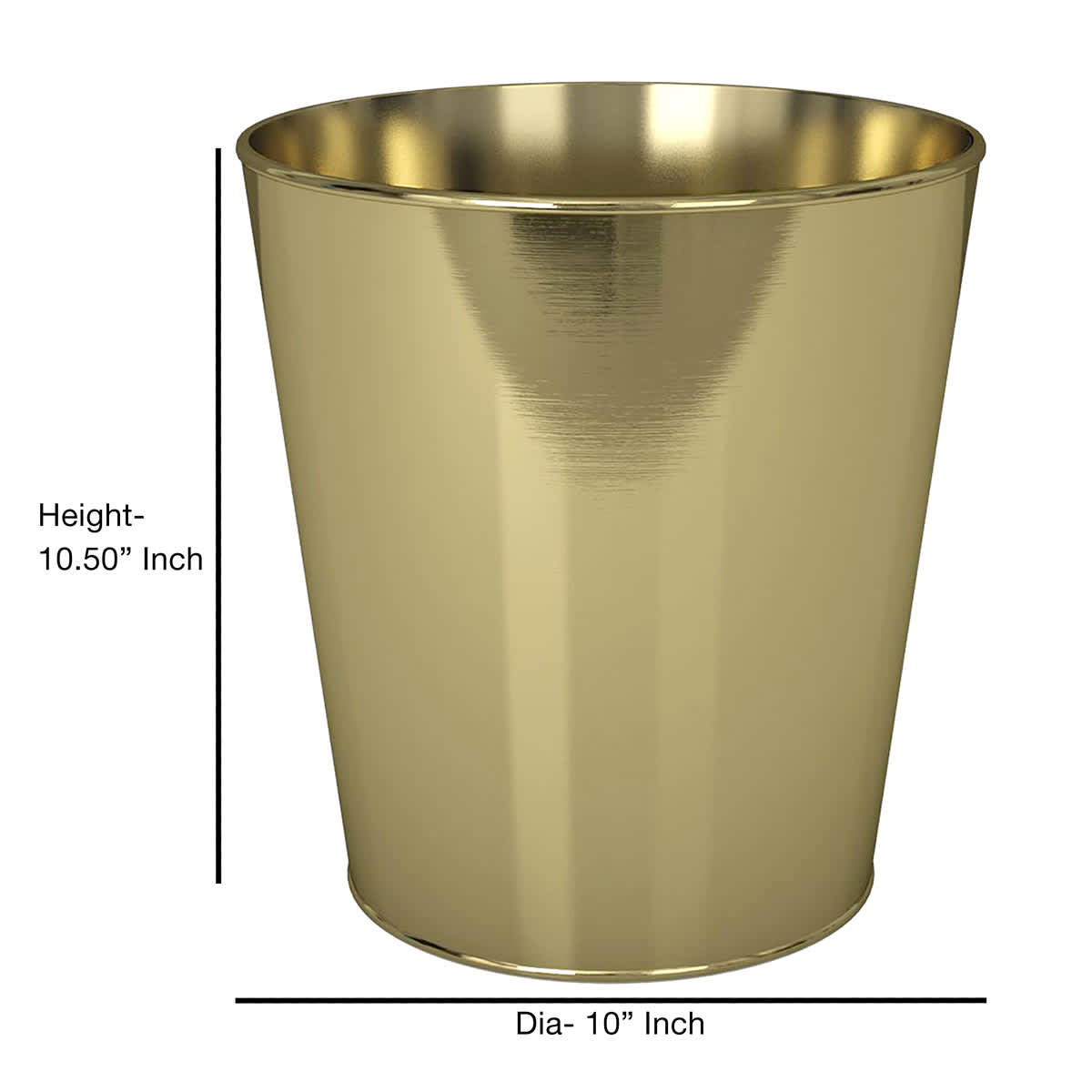 Providence Gold Metal Wastebasket, 10"