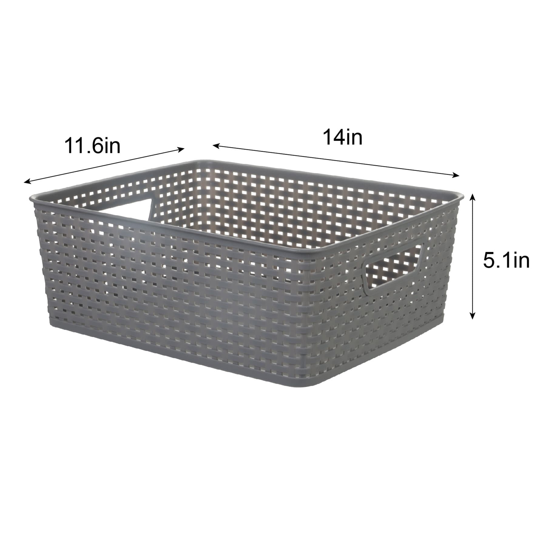 Dark Grey Crossover Weave Storage Basket, Medium