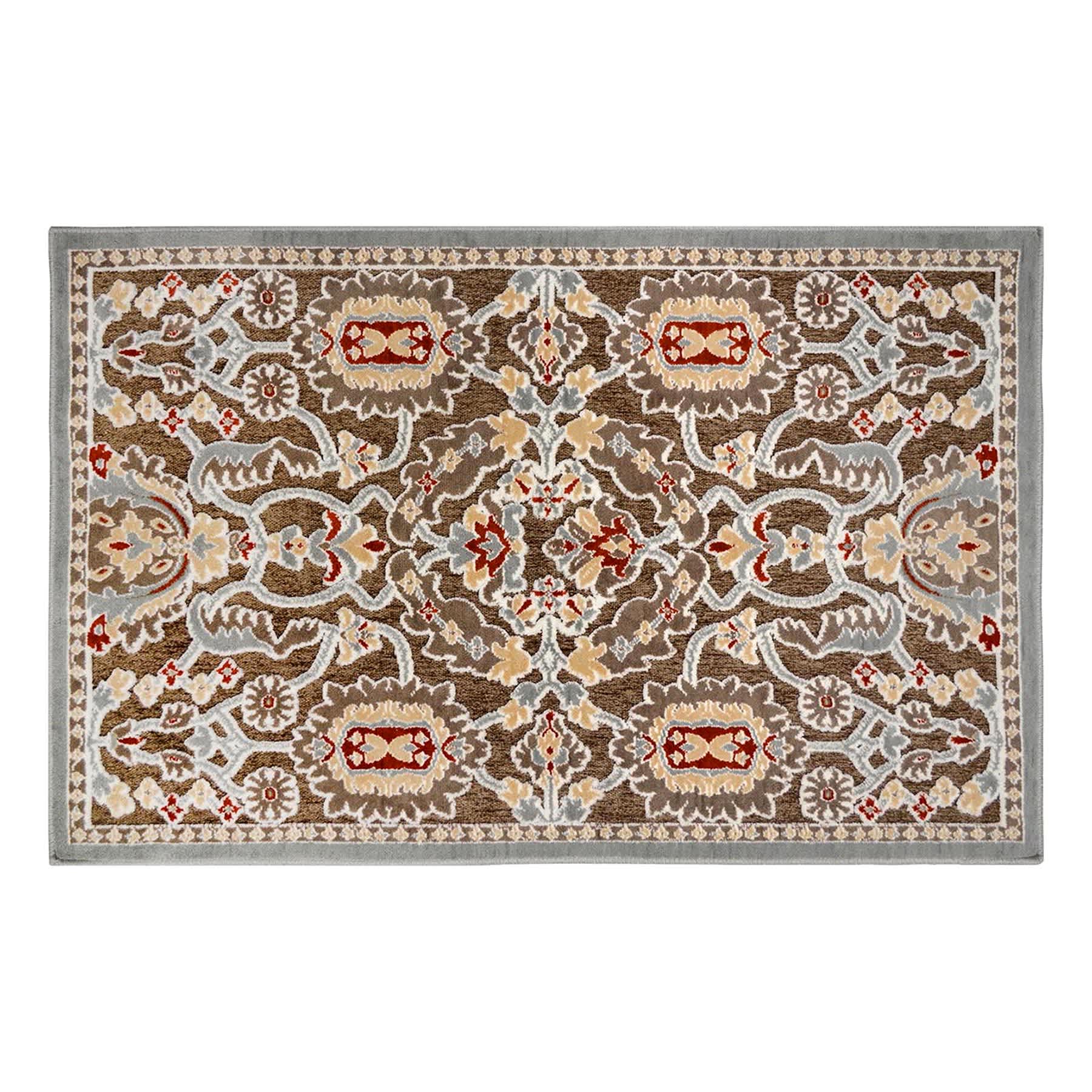 Arrington Taupe & Spice Medallion Washable Accent Rug, 26x45