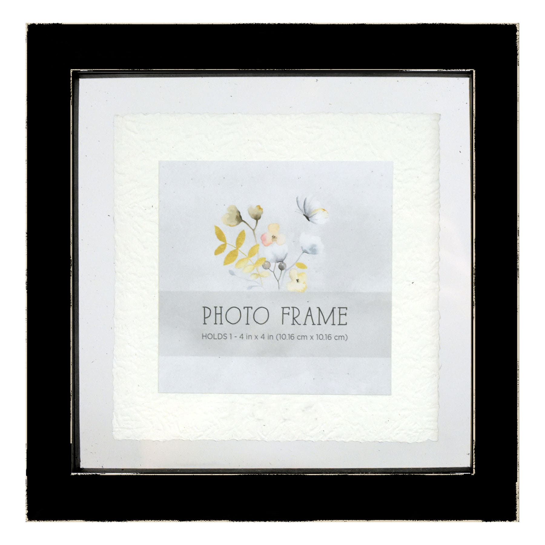 Black Floating Tabletop Picture Frame, 4"