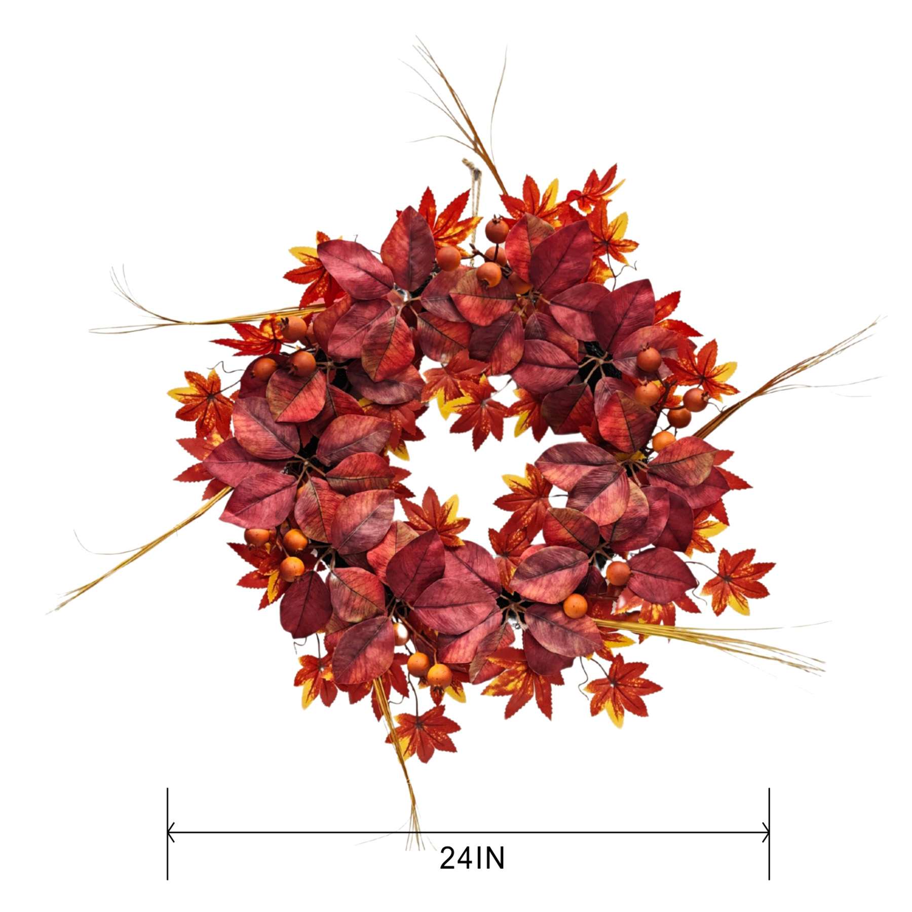Red Maple Leaf Wreath, 24"