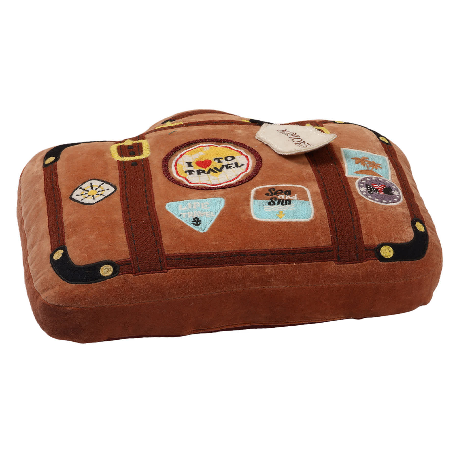 Suitcase Shaped Throw Pillow, 17x14