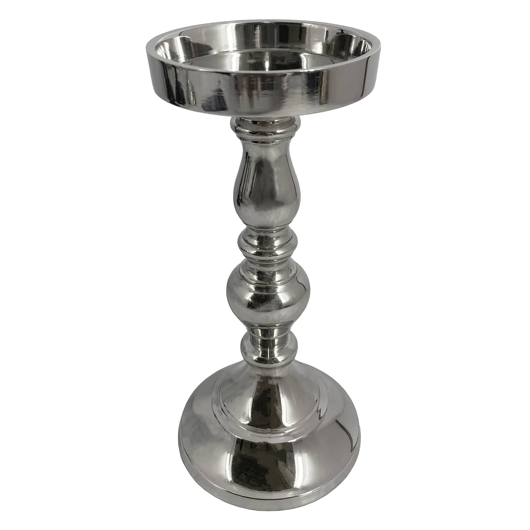 Providence Silver Pillar Candle Holder, 7.7"