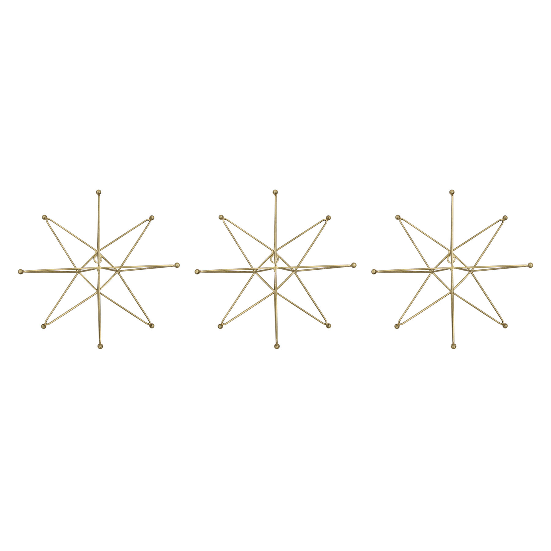 3-Piece Gold Metal Starburst Wall Art, 9"