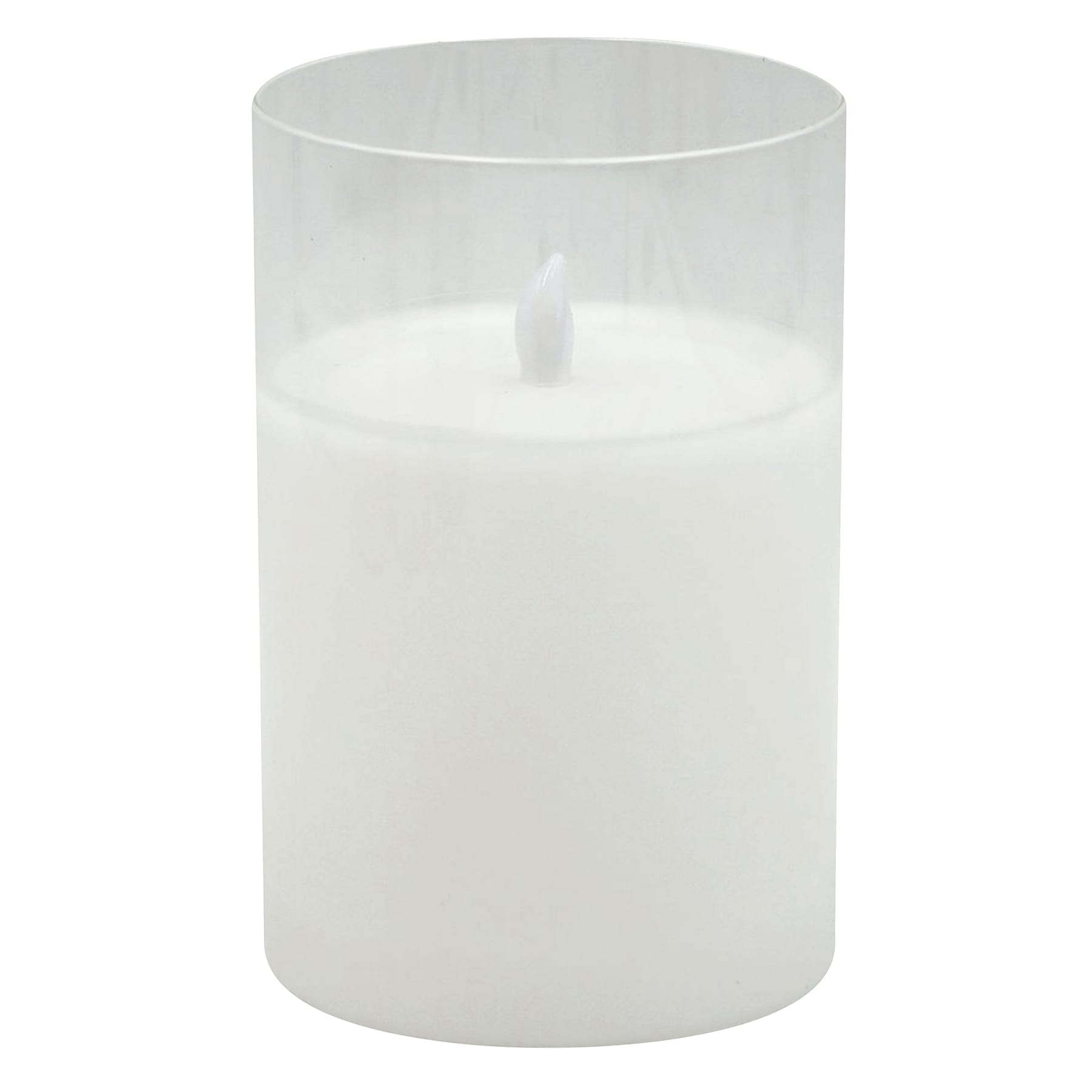 Honeybloom Clear Glass LED Pillar Candle with Timer, 3x5