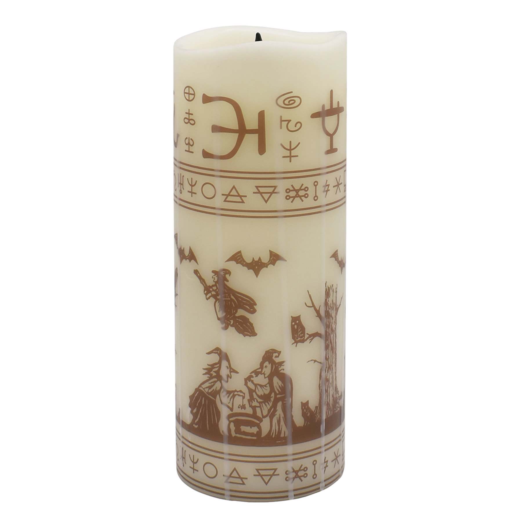 Spellbound LED Black Flame Pillar Candle, 3x8