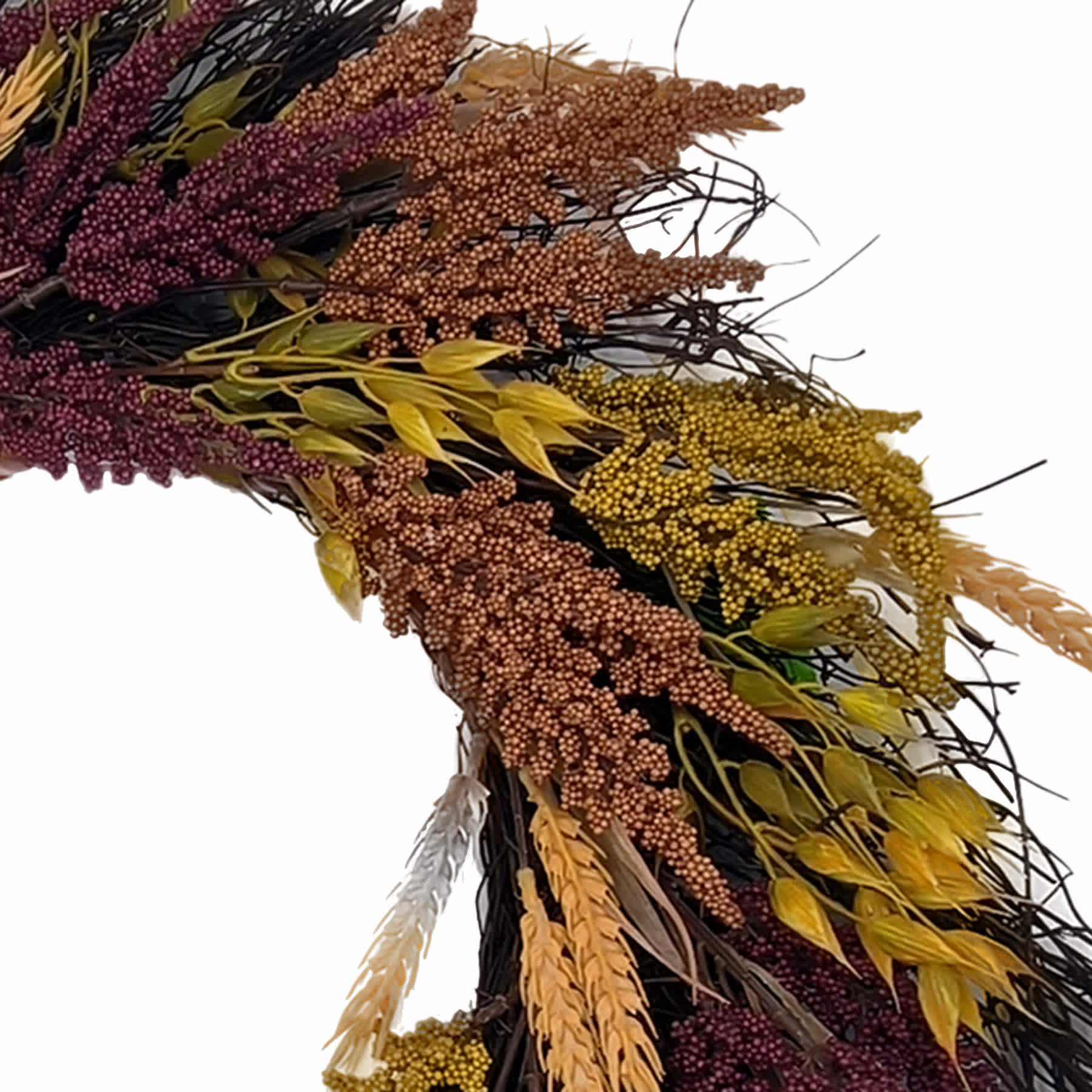 Wheat & Heather Autumn Wreath, 22"