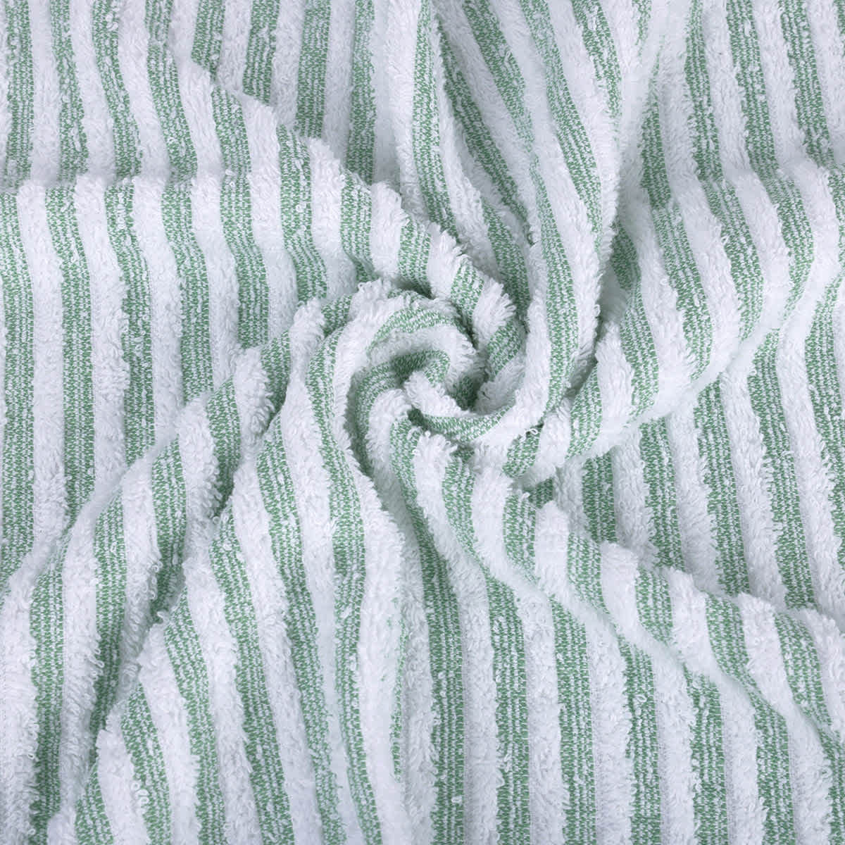 Essential Striped Green Washcloth, 13"