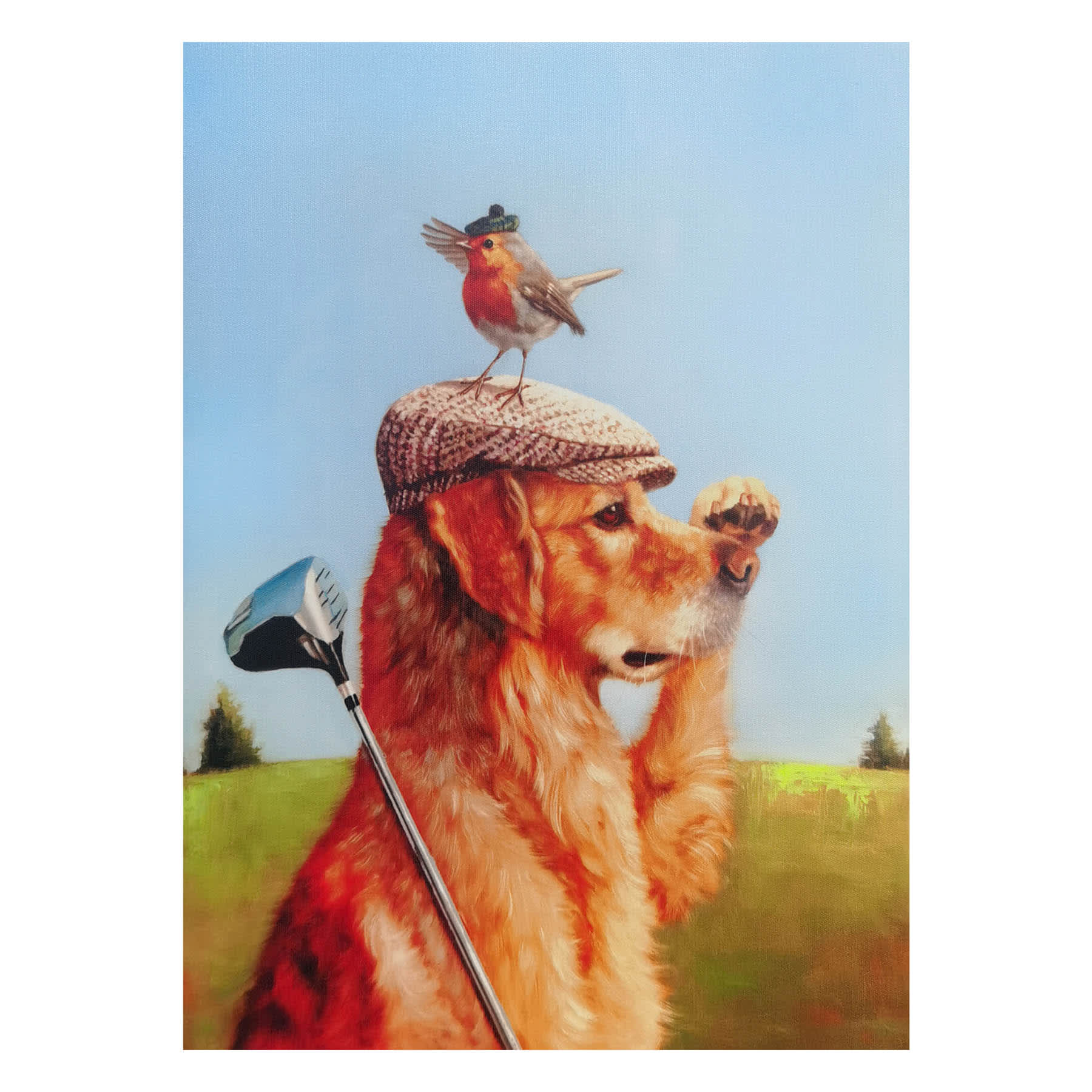 12X16 Golf Dog Canvas Wall Art
