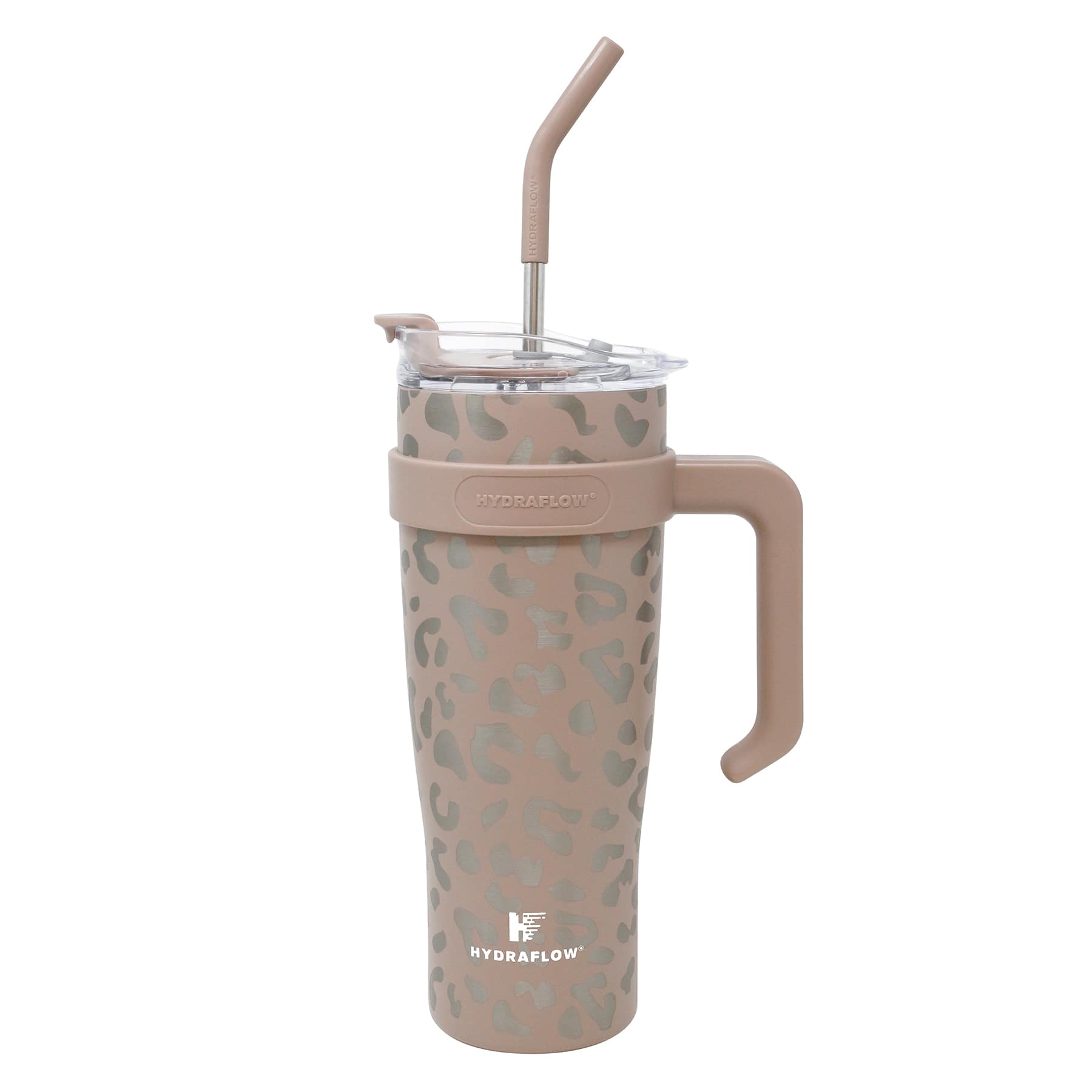 Hydraflow Capri Clay Cheetah Print Insulated Steel Tumbler, 40oz