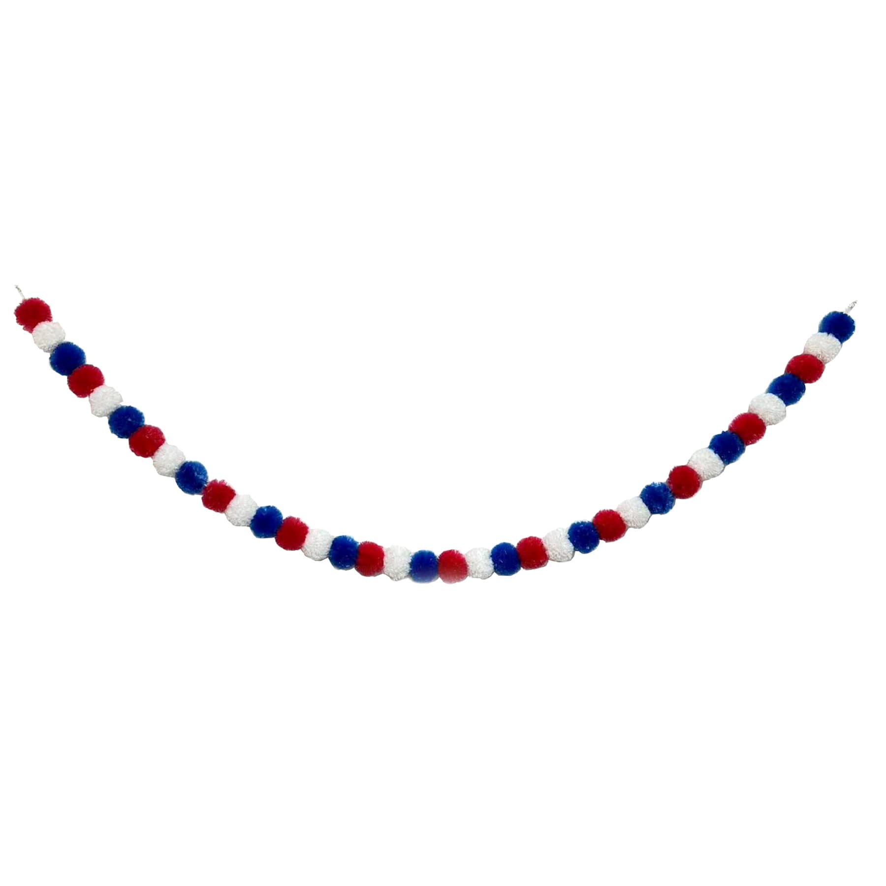 Red, White & Blue Pom Pom Garland