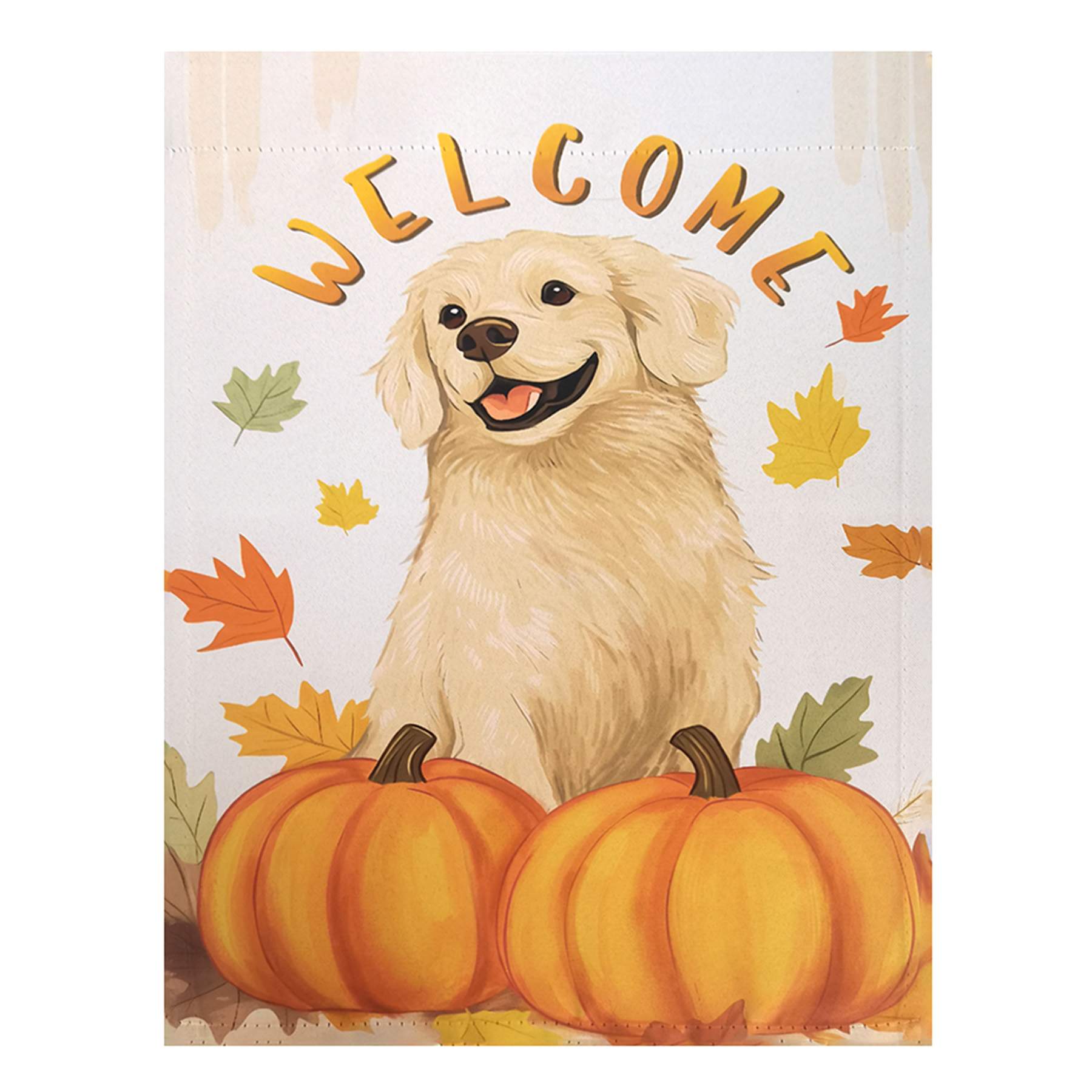 Homespun Harvest Welcome Dog Flag, 18"