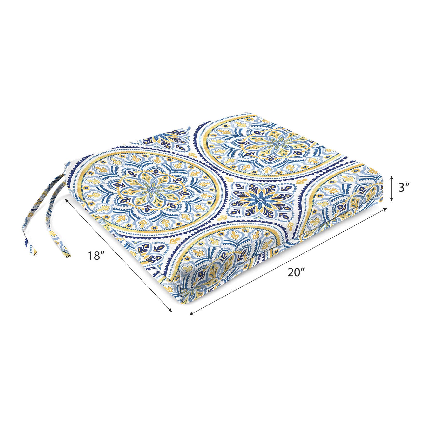 Castille Multicolor Outdoor Square Seat Cushion