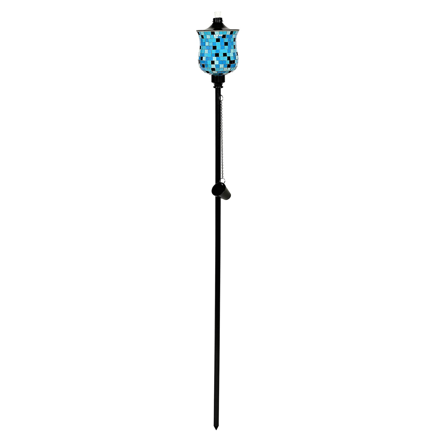 Blue Mosaic Tulip Garden Torch, 72"