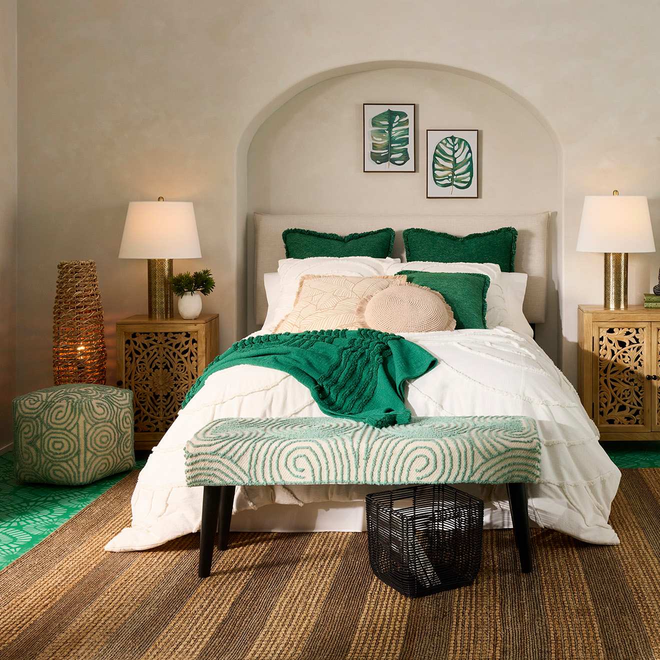 Found & Fable Zen Circle Bench, Green