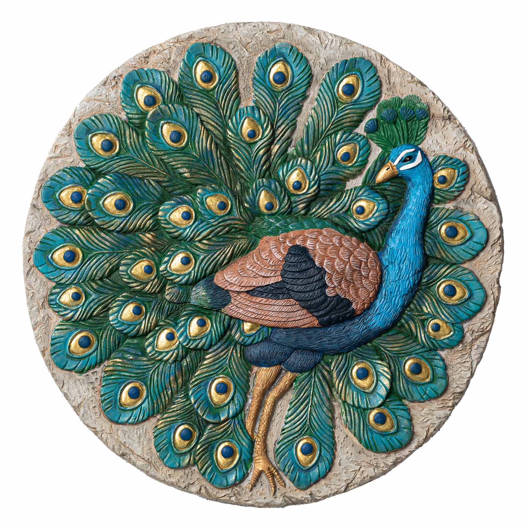 Peacock Outdoor Stepping Stone, 10"