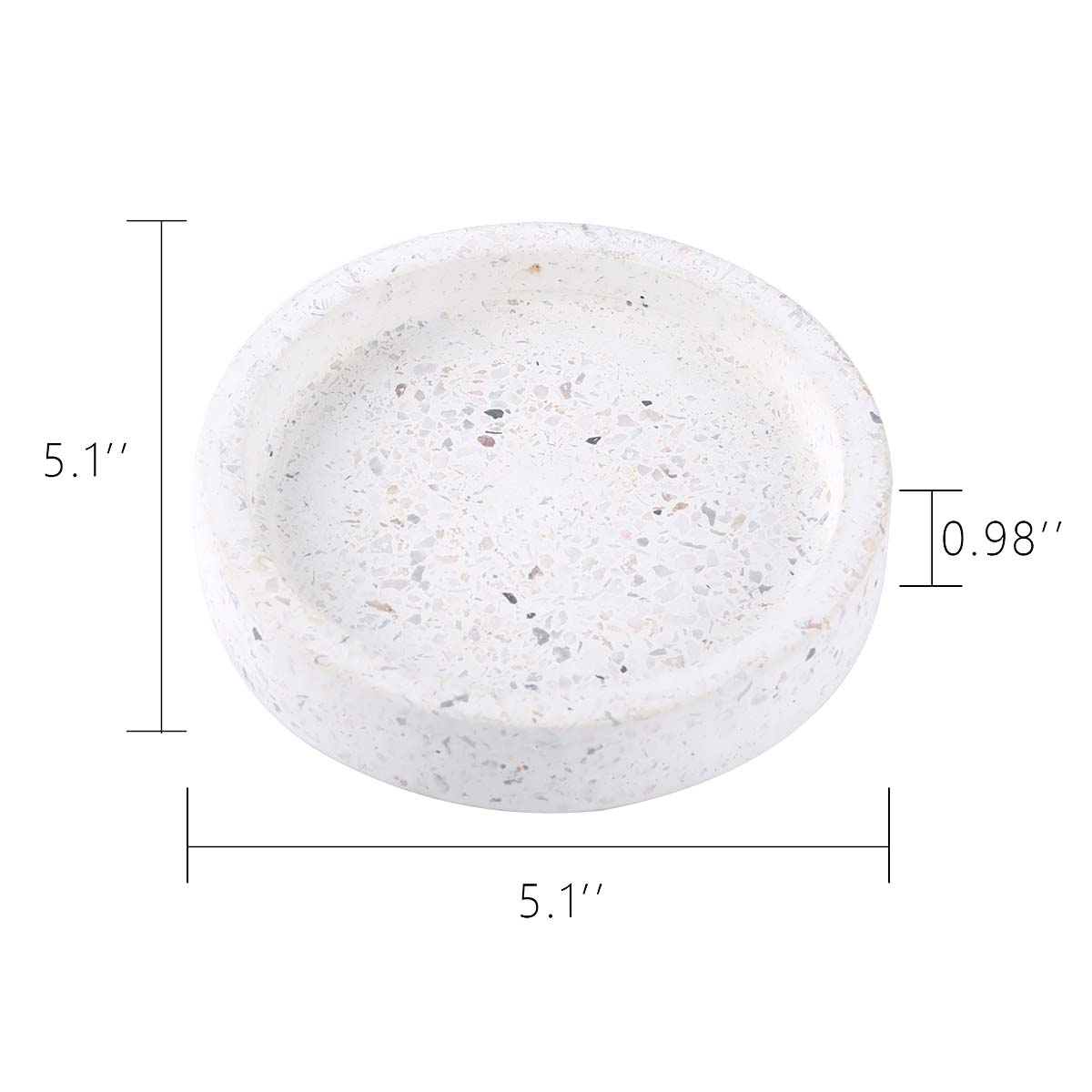 Speckled Circular Marble Trinket Tray, 5"