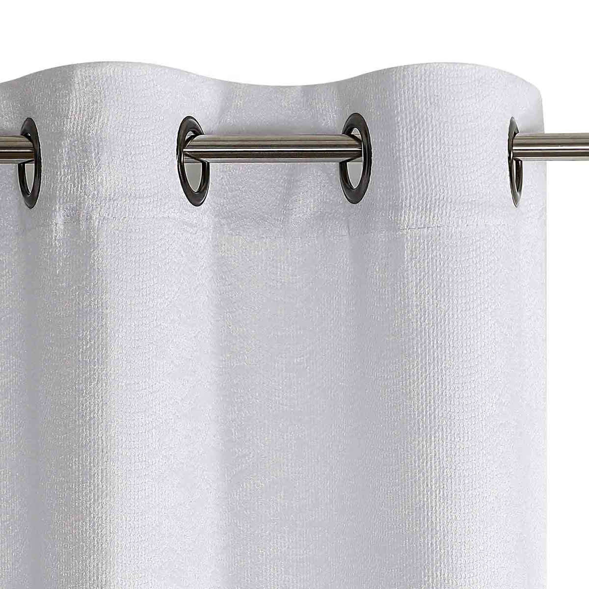 Barnes White Textured Grommet Curtain Panel, 84"